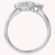 2.60 Carat Lab Grown Diamond Three stone Toi et Moi Ring