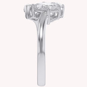 2.60 Carat Lab Grown Diamond Three stone Toi et Moi Ring