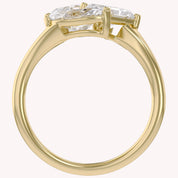 1.85 CTTW Lab Grown Diamond Toi et Moi Three stone Ring