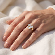 2.60 Carat Lab Grown Diamond Three stone Toi et Moi Ring