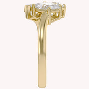 2.60 Carat Lab Grown Diamond Three stone Toi et Moi Ring