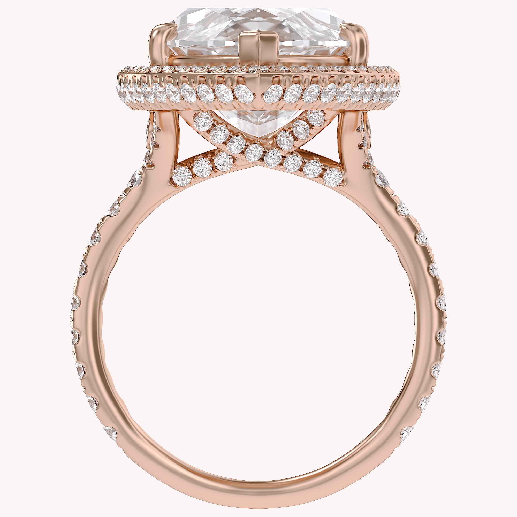 13 CTTW Marquise Cut Lab Grown Diamond Hidden Halo Solitaire Engagement Ring