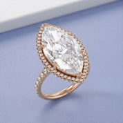 13 CTTW Marquise Cut Lab Grown Diamond Hidden Halo Solitaire Engagement Ring