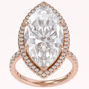 13 CTTW Marquise Cut Lab Grown Diamond Hidden Halo Solitaire Engagement Ring