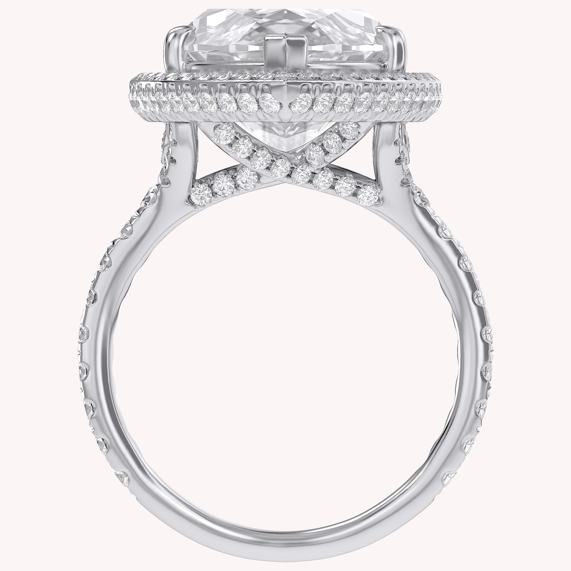 13 CTTW Marquise Cut Lab Grown Diamond Hidden Halo Solitaire Engagement Ring