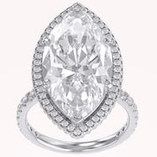 13 CTTW Marquise Cut Lab Grown Diamond Hidden Halo Solitaire Engagement Ring