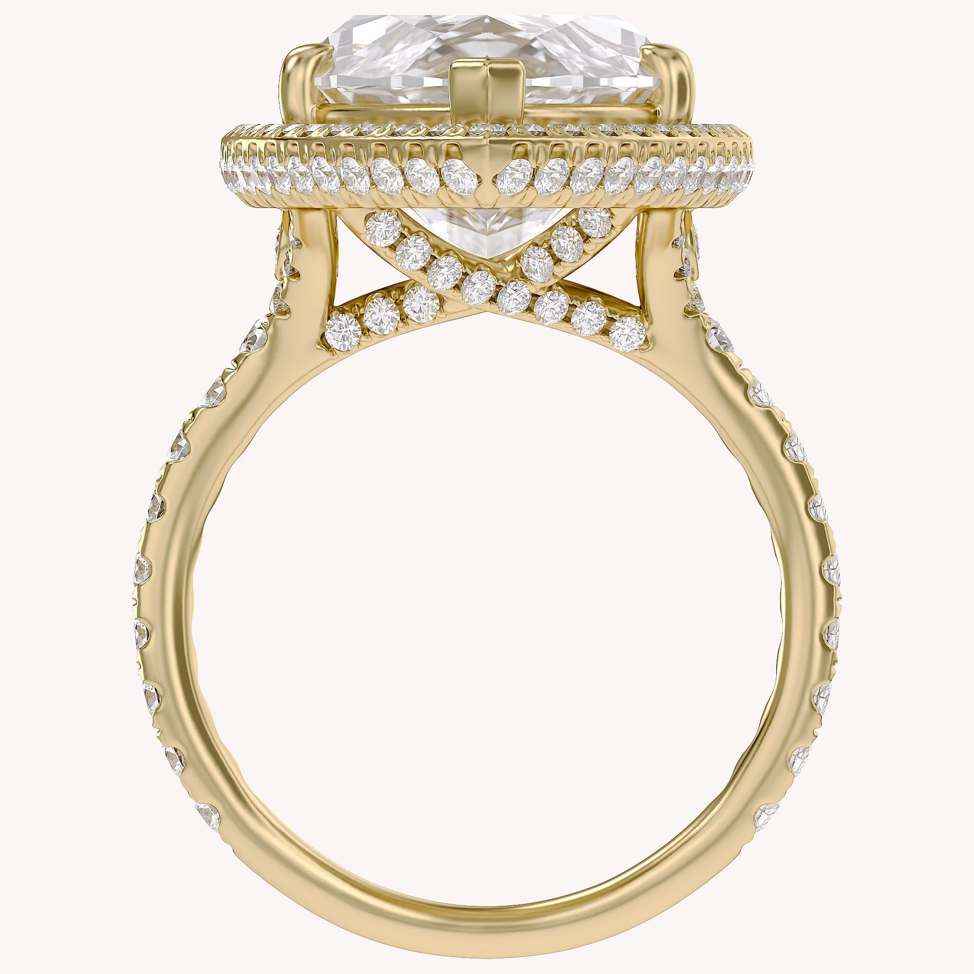 13 CTTW Marquise Cut Lab Grown Diamond Hidden Halo Solitaire Engagement Ring