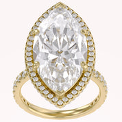 13 CTTW Marquise Cut Lab Grown Diamond Hidden Halo Solitaire Engagement Ring