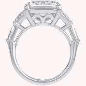 16.50 CTTW Emerald Cut Lab Grown Diamond Three Stone Engagement Ring