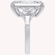 16.50 CTTW Emerald Cut Lab Grown Diamond Three Stone Engagement Ring