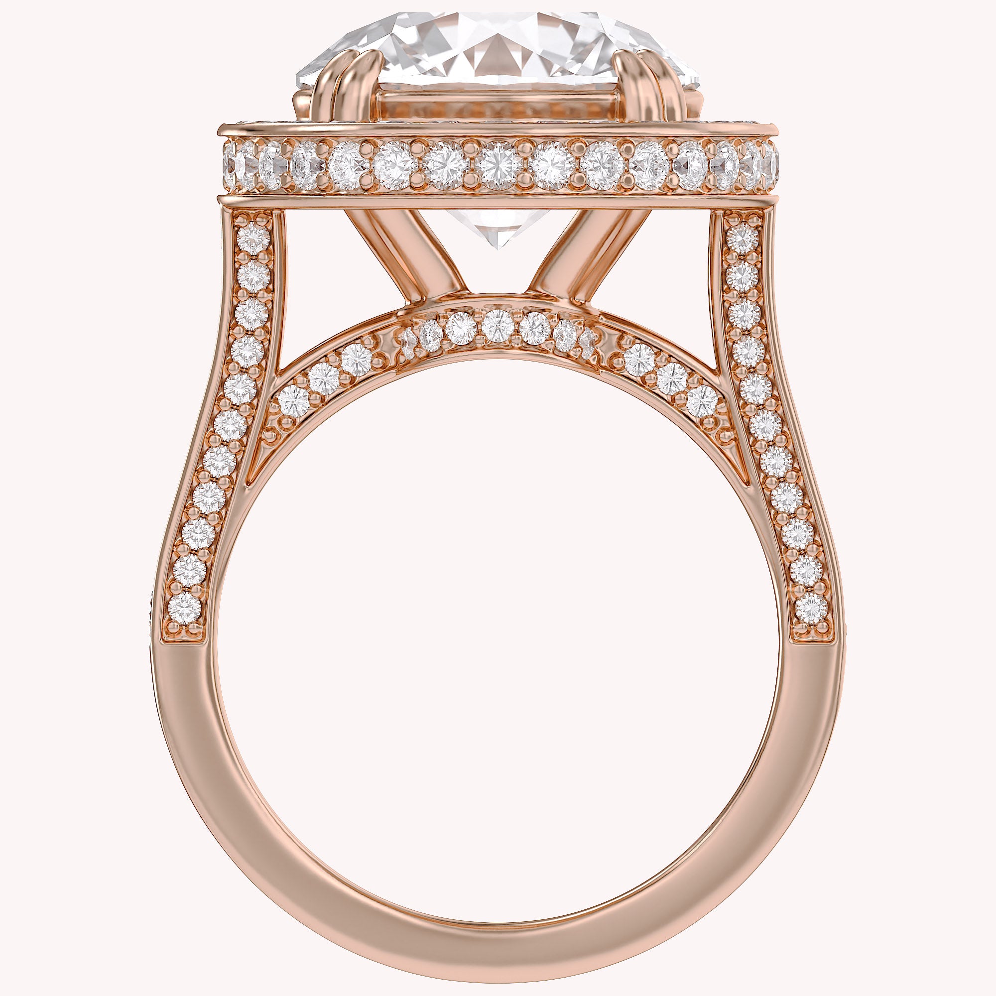 8.40 Total Carat weight  Lab Grown Diamond Halo Engagement Ring