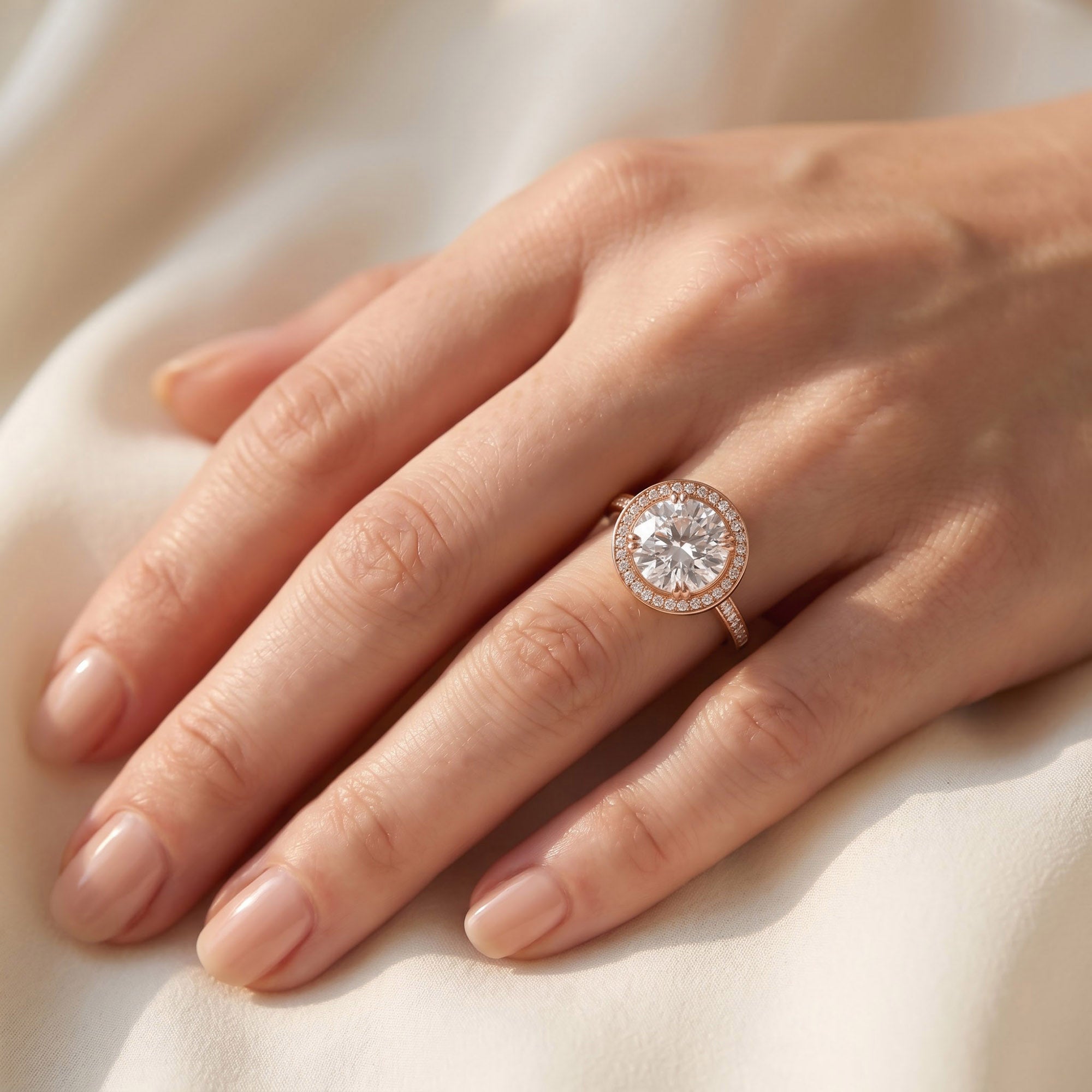 8.40 Total Carat weight  Lab Grown Diamond Halo Engagement Ring