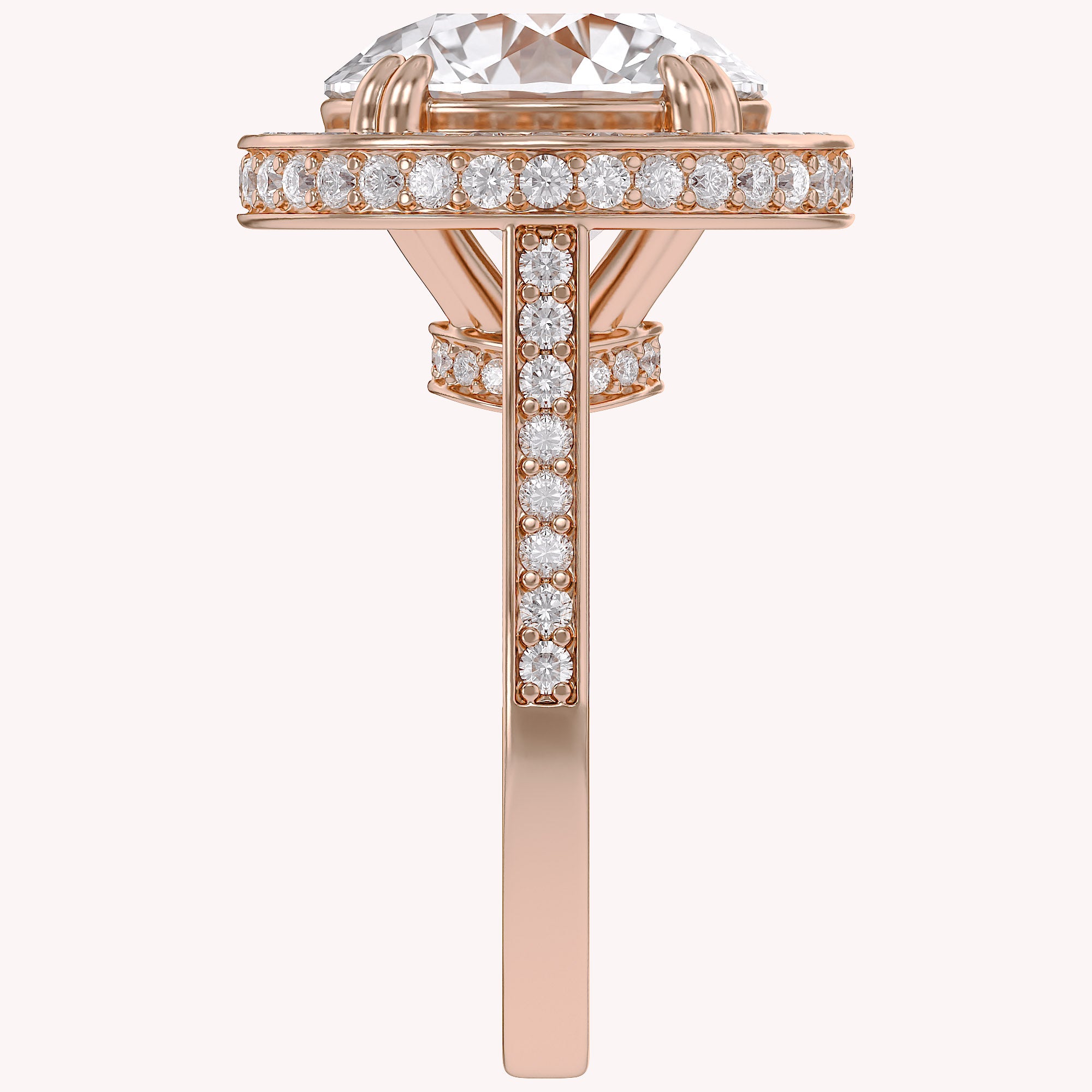 8.40 Total Carat weight  Lab Grown Diamond Halo Engagement Ring