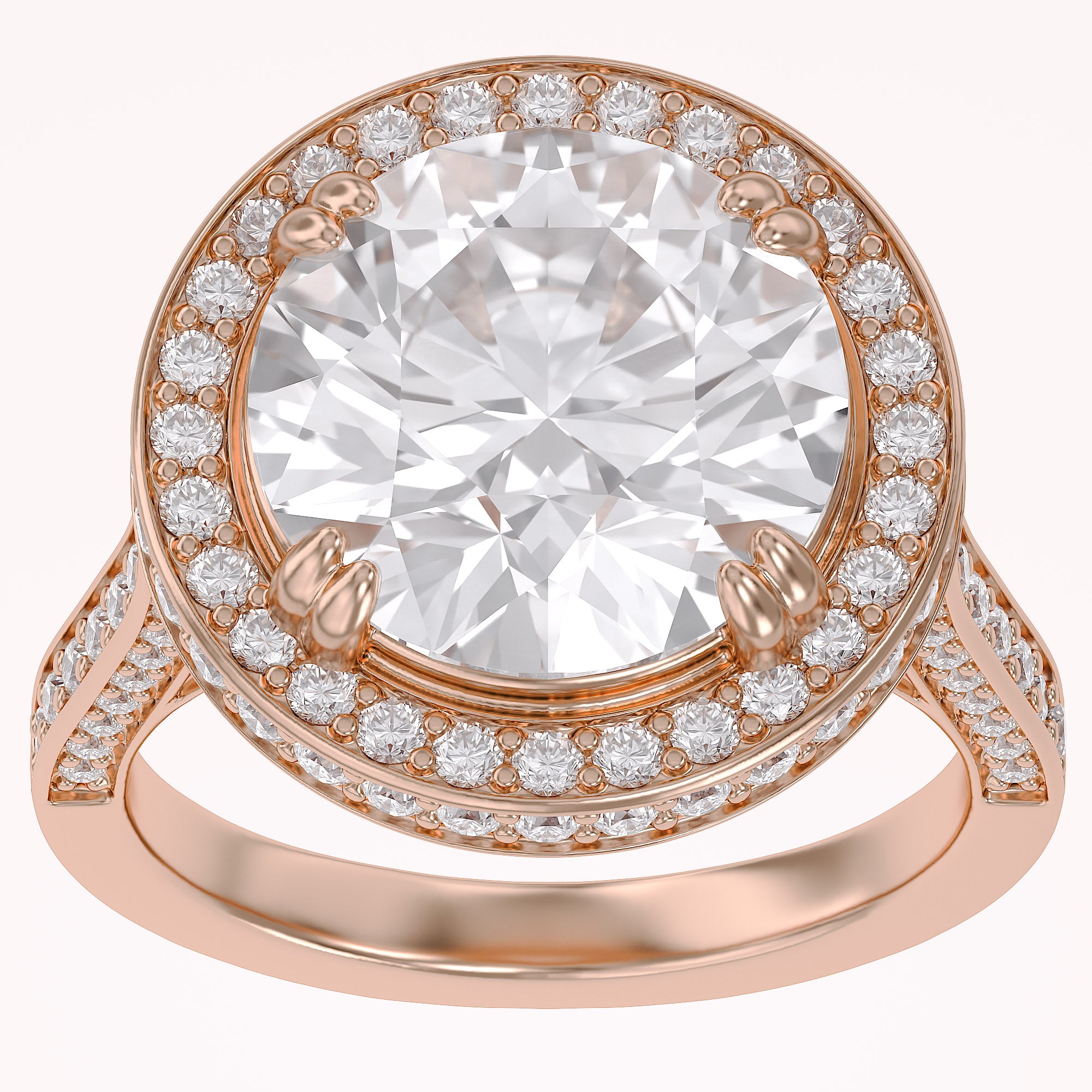8.40 Total Carat weight  Lab Grown Diamond Halo Engagement Ring