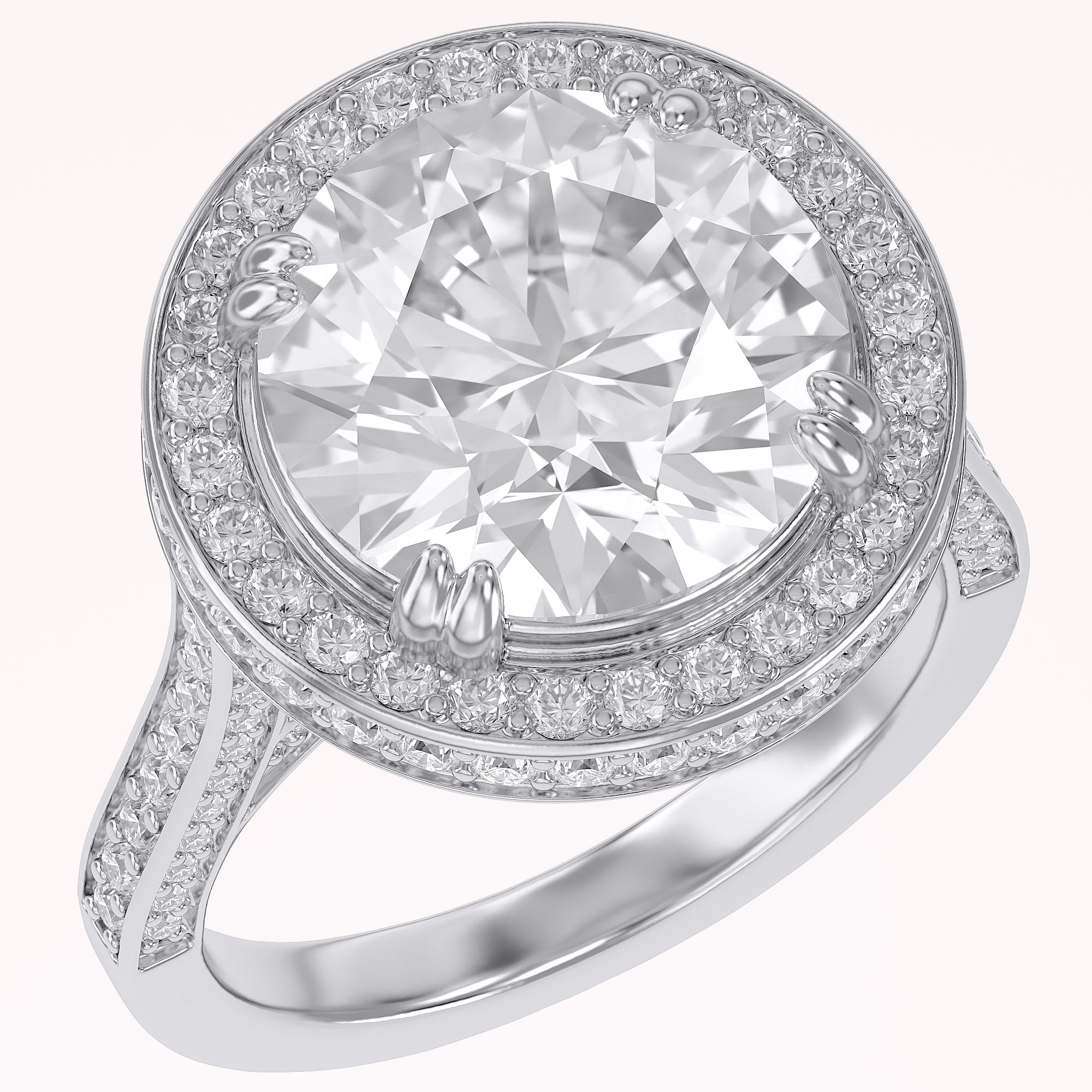 8.40 Total Carat weight  Lab Grown Diamond Halo Engagement Ring