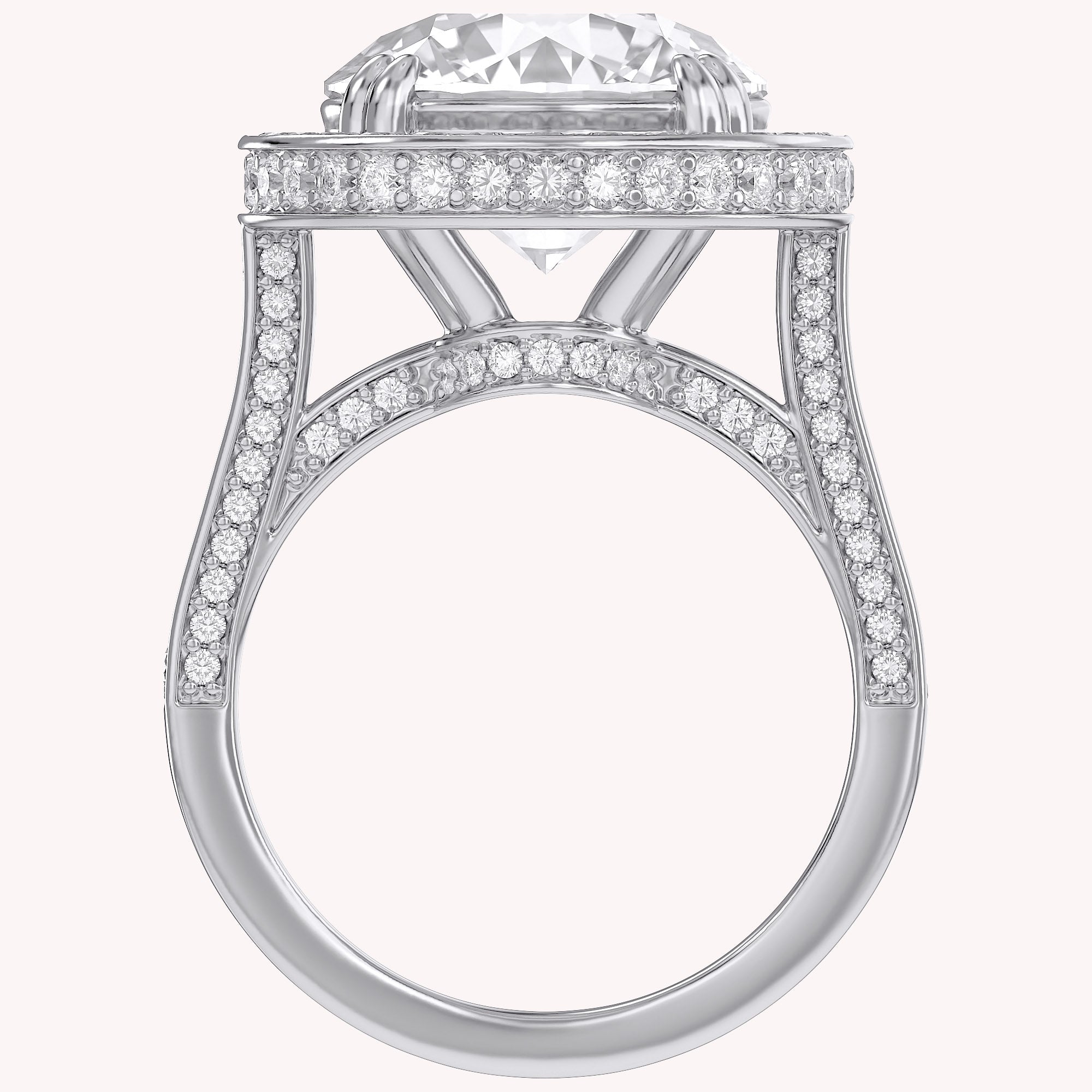 8.40 Total Carat weight  Lab Grown Diamond Halo Engagement Ring