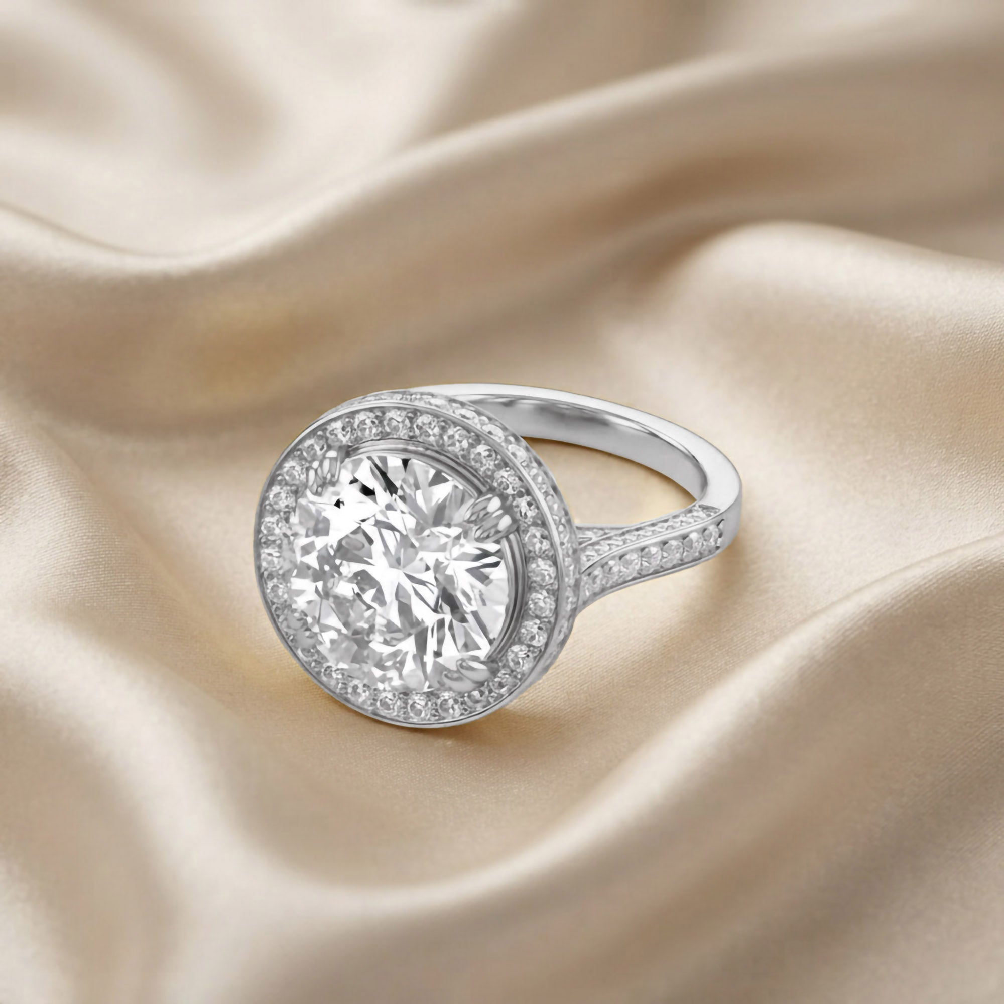 8.40 Total Carat weight  Lab Grown Diamond Halo Engagement Ring