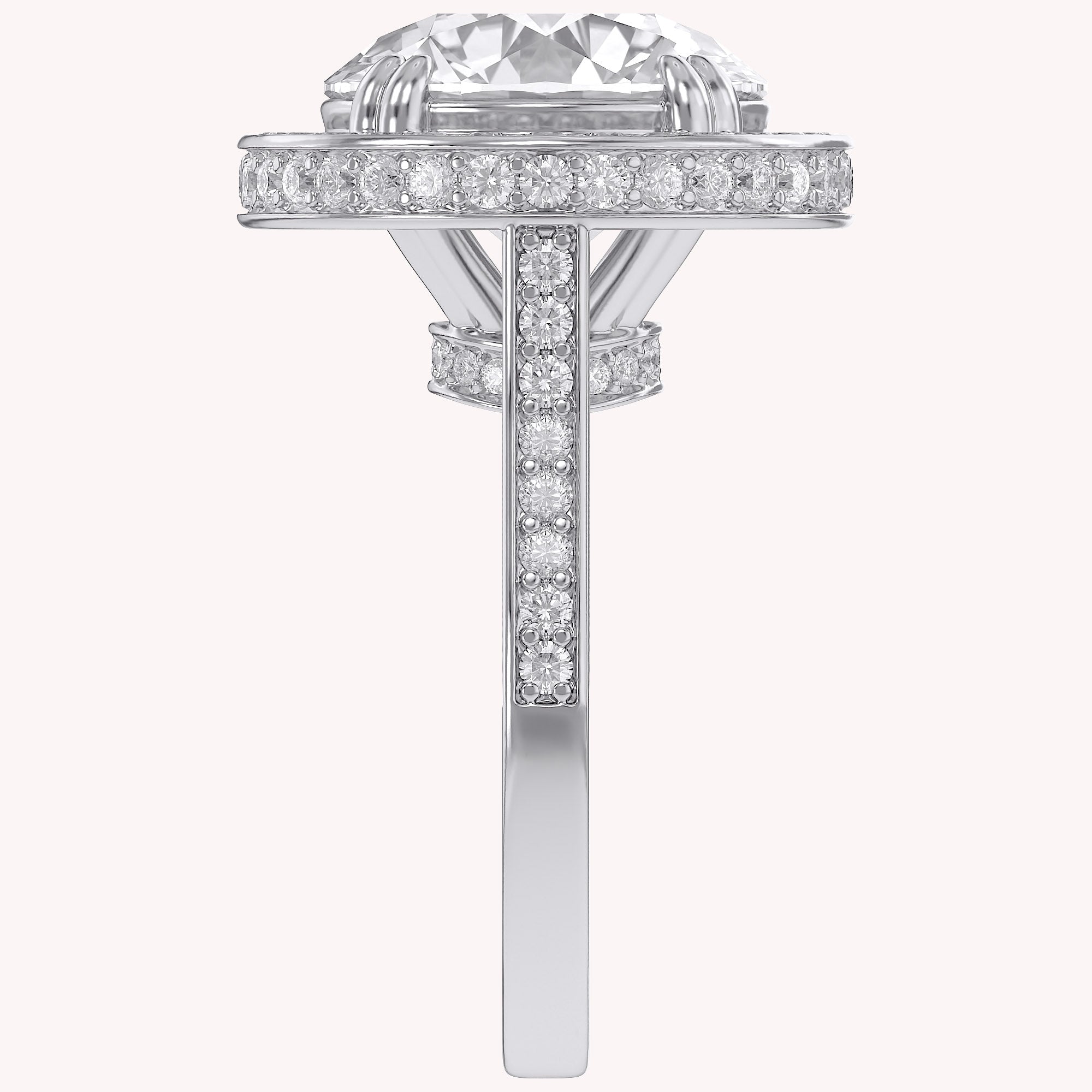 8.40 Total Carat weight  Lab Grown Diamond Halo Engagement Ring