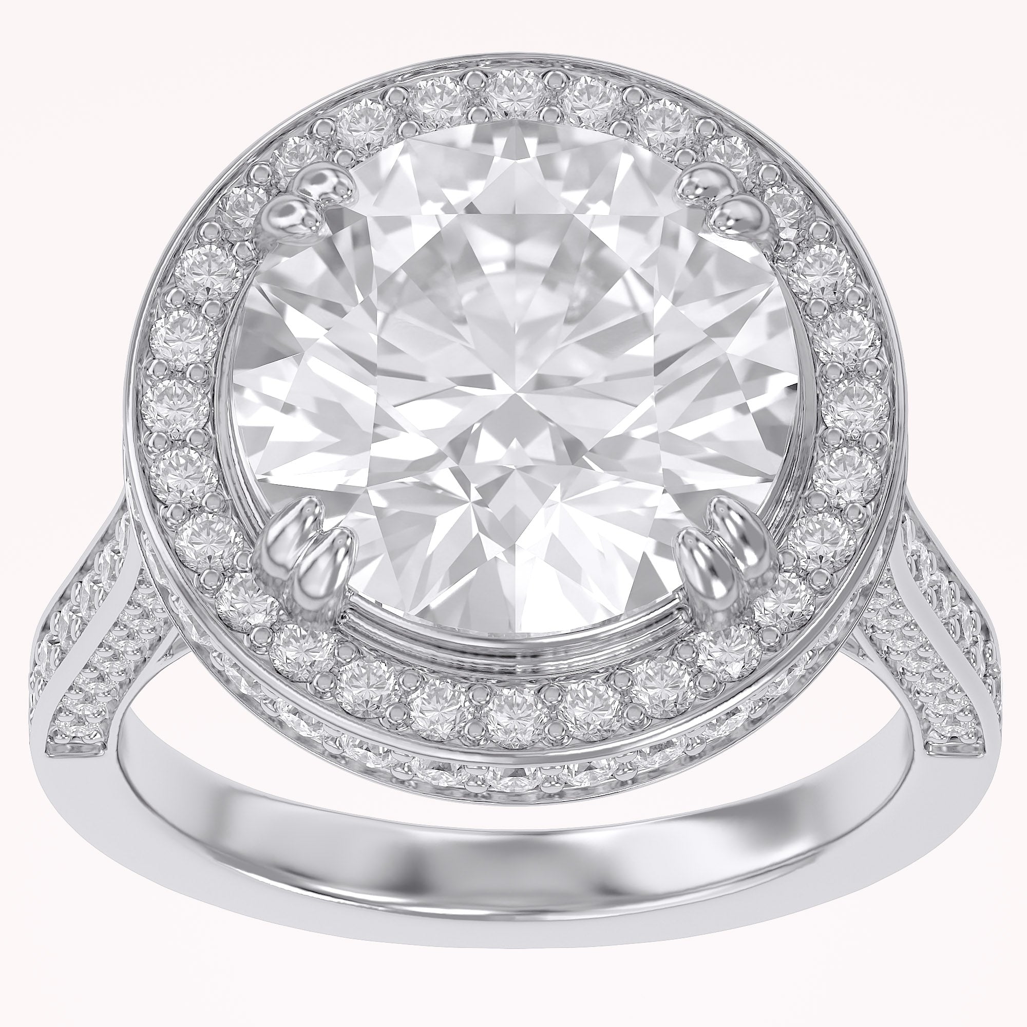 8.40 Total Carat weight  Lab Grown Diamond Halo Engagement Ring