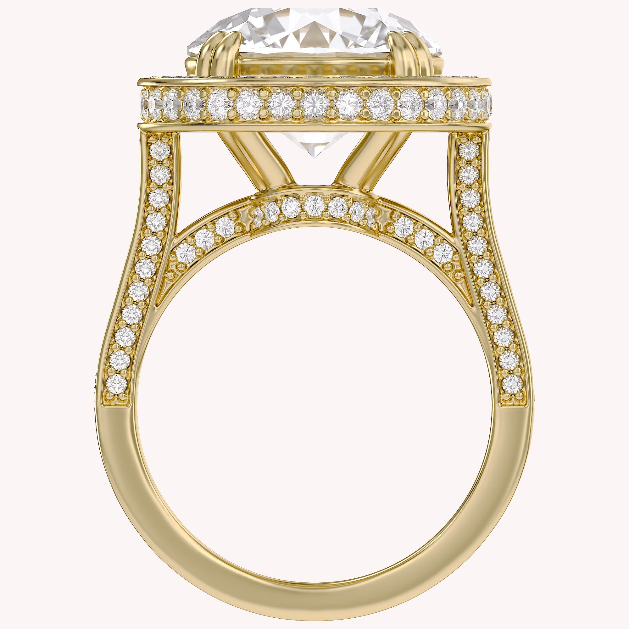 8.40 Total Carat weight  Lab Grown Diamond Halo Engagement Ring
