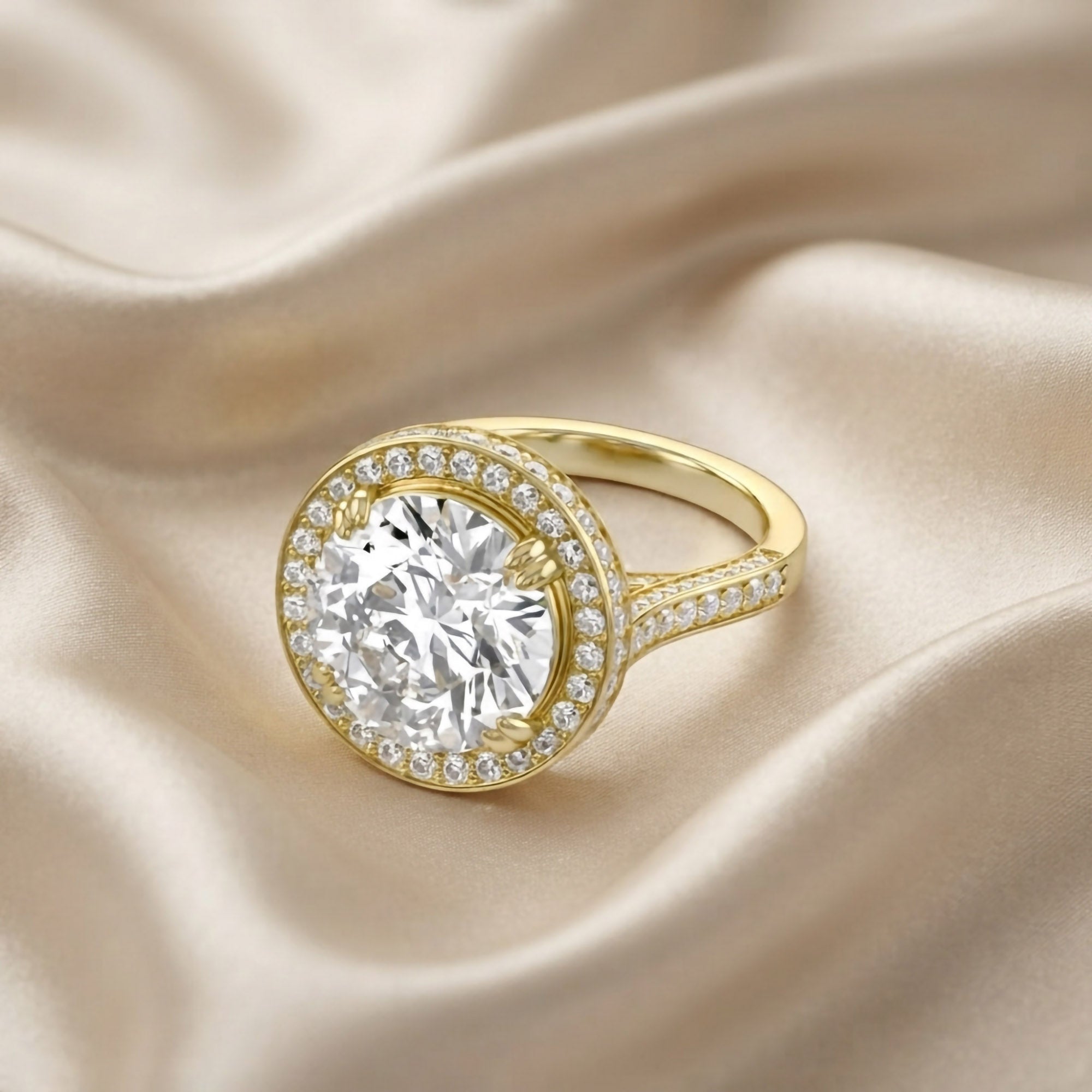 8.40 Total Carat weight  Lab Grown Diamond Halo Engagement Ring