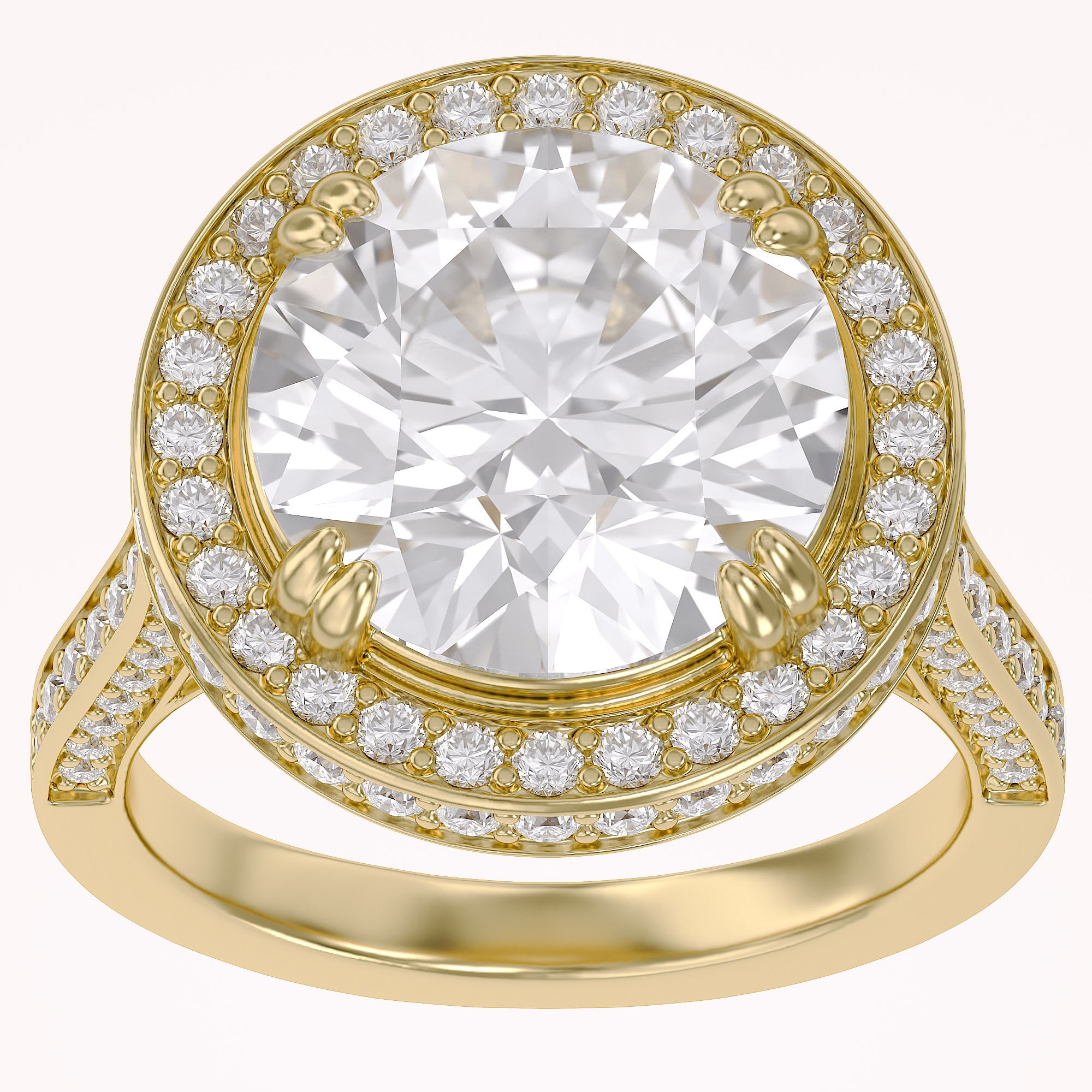 8.40 Total Carat weight  Lab Grown Diamond Halo Engagement Ring