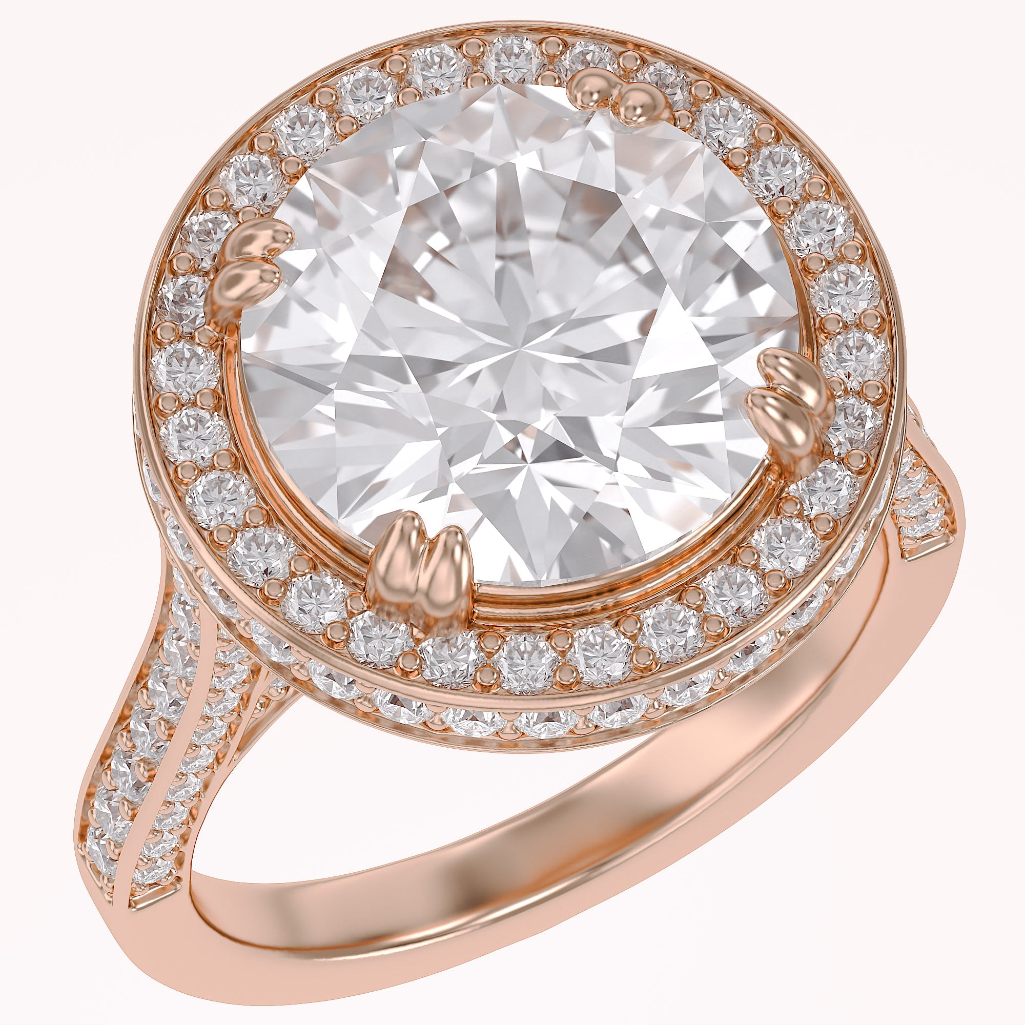 Hidden Halo Engagement Rings 9 CTW Round Lab Grown Diamond