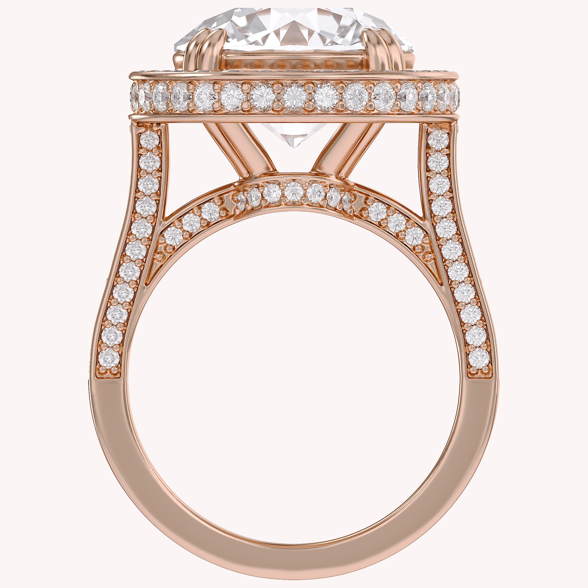 Hidden Halo Engagement Rings 9 CTW Round Lab Grown Diamond