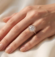 Hidden Halo Engagement Rings 9 CTW Round Lab Grown Diamond
