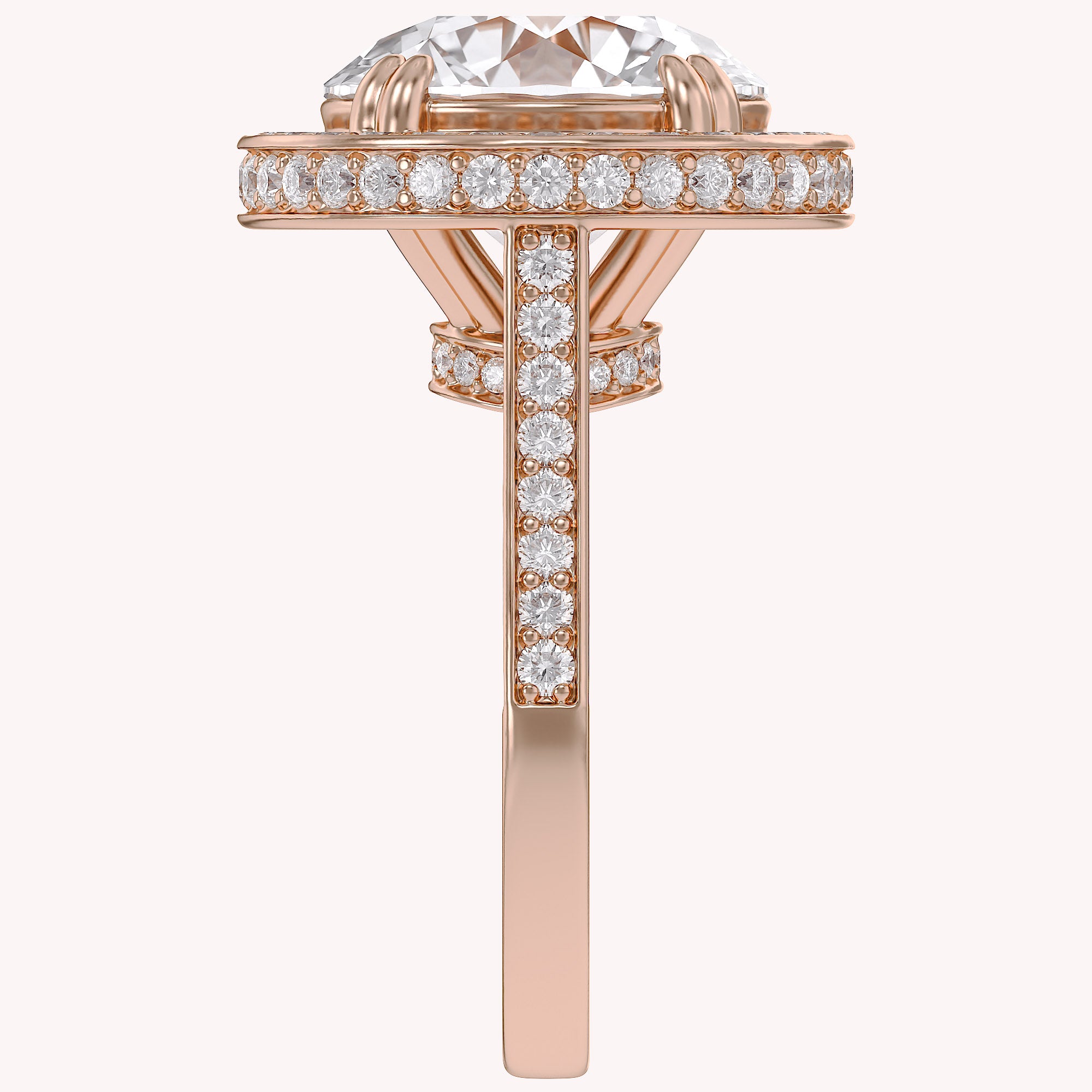 Hidden Halo Engagement Rings 9 CTW Round Lab Grown Diamond