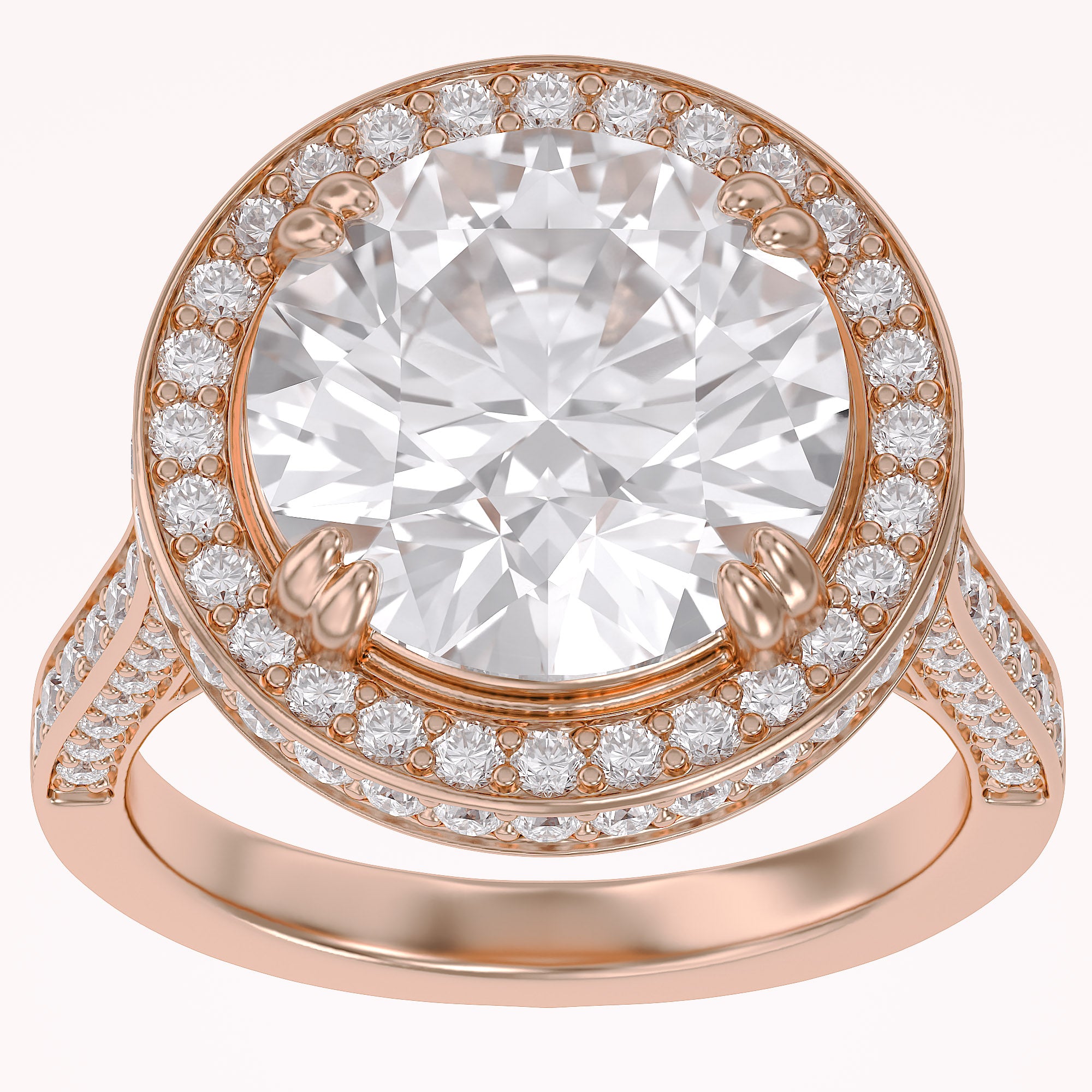 Hidden Halo Engagement Rings 9 CTW Round Lab Grown Diamond