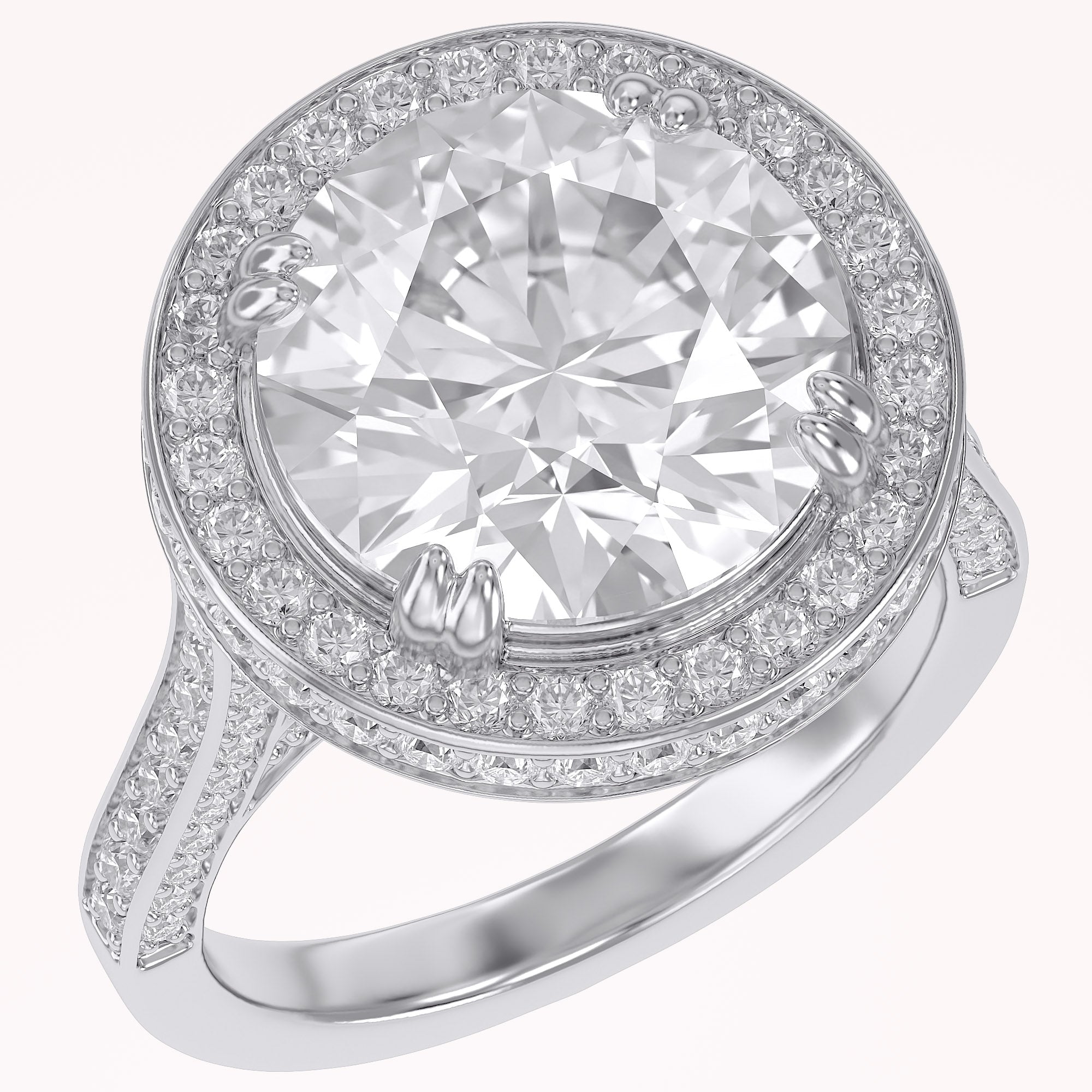 Hidden Halo Engagement Rings 9 CTW Round Lab Grown Diamond