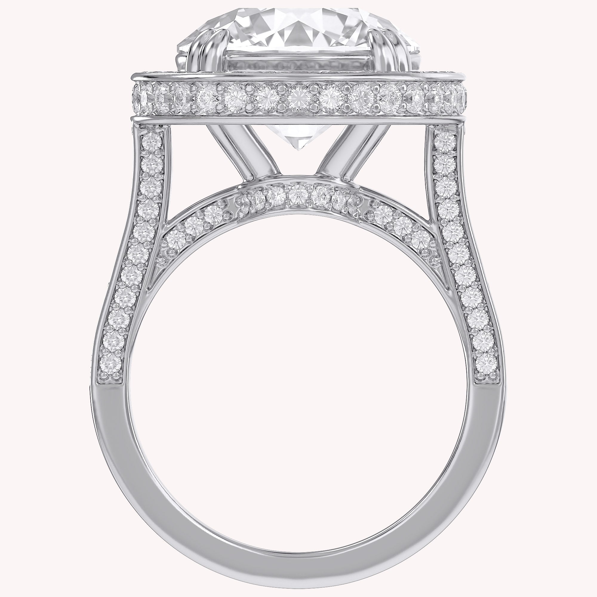 Hidden Halo Engagement Rings 9 CTW Round Lab Grown Diamond