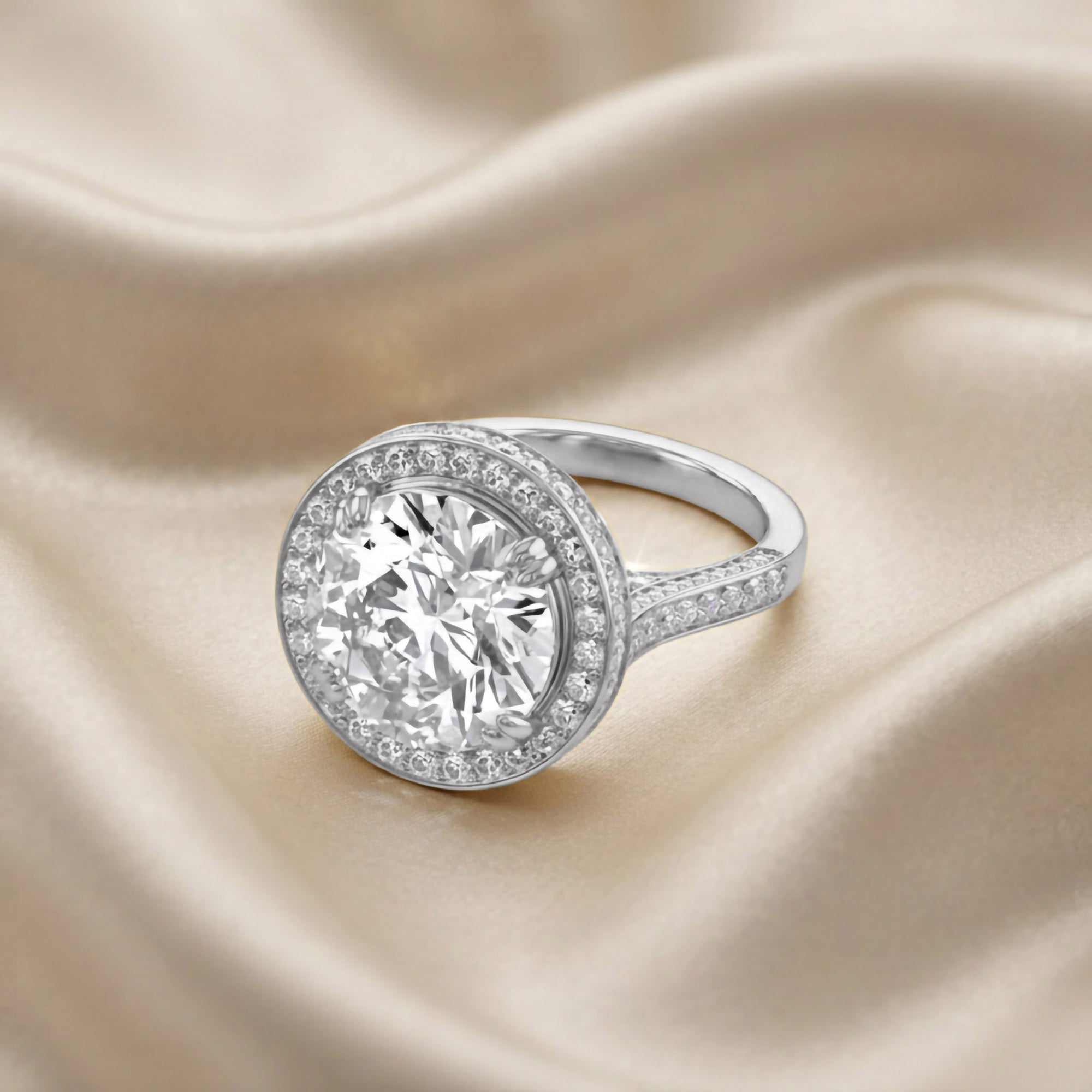 Hidden Halo Engagement Rings 9 CTW Round Lab Grown Diamond