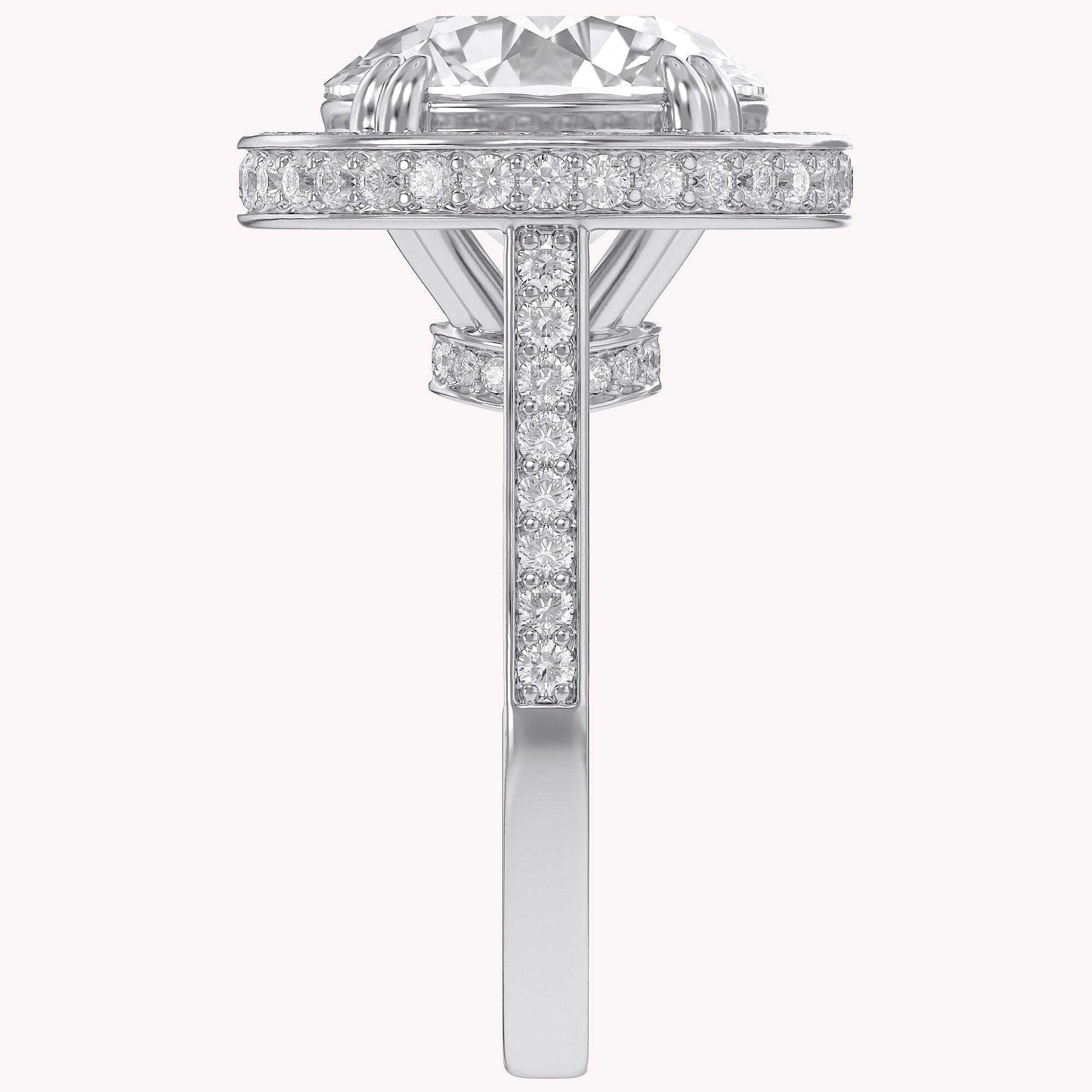 Hidden Halo Engagement Rings 9 CTW Round Lab Grown Diamond