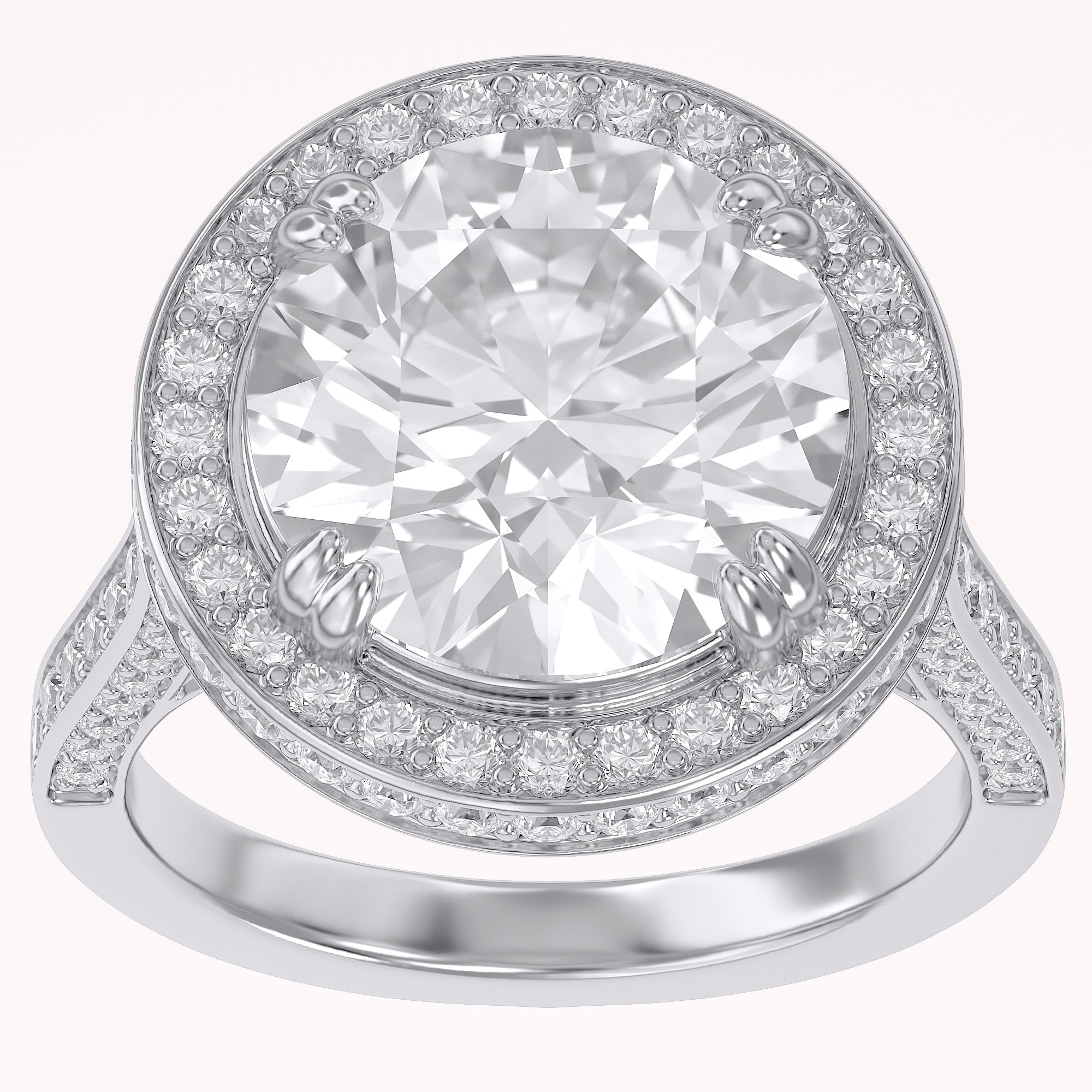 Hidden Halo Engagement Rings 9 CTW Round Lab Grown Diamond