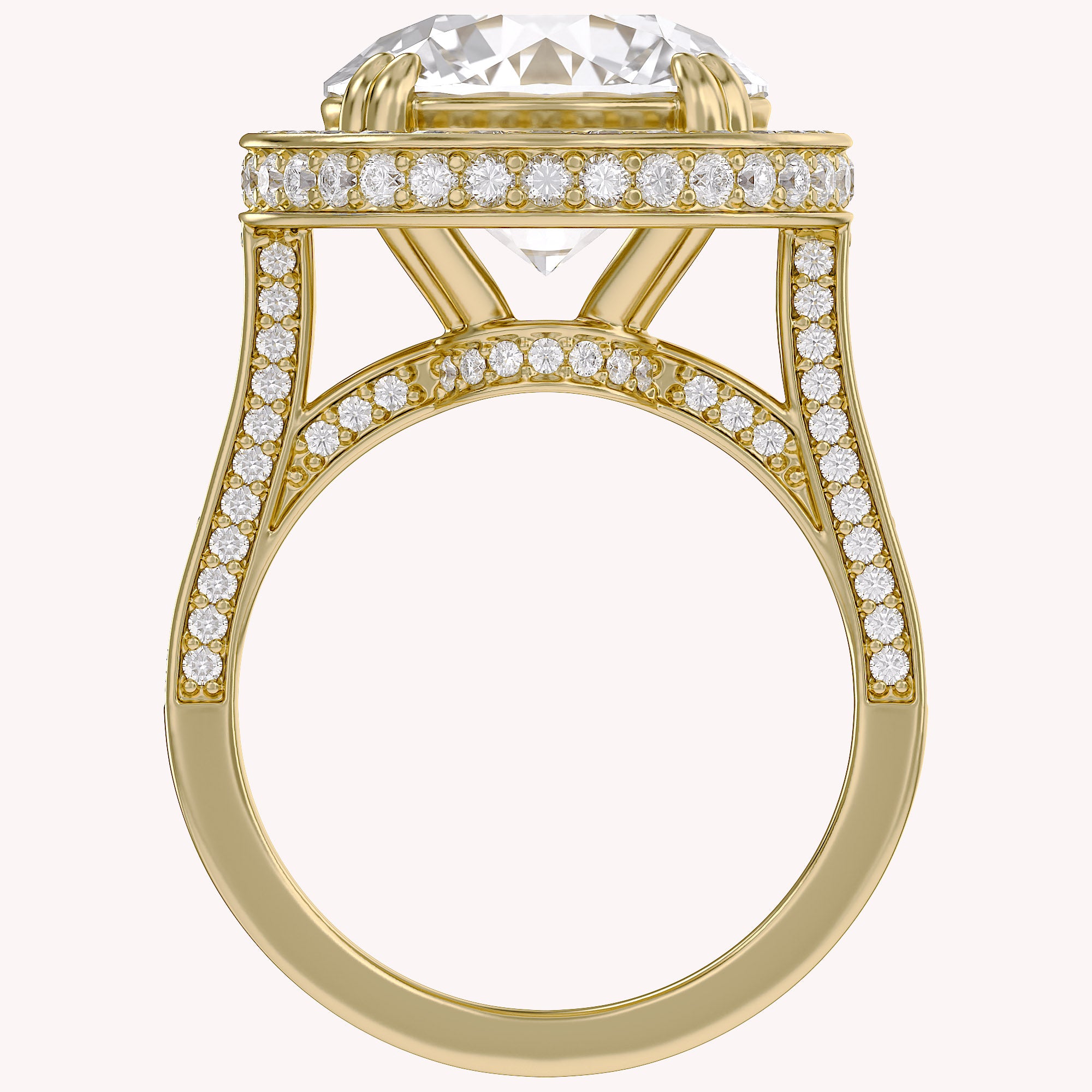 Hidden Halo Engagement Rings 9 CTW Round Lab Grown Diamond