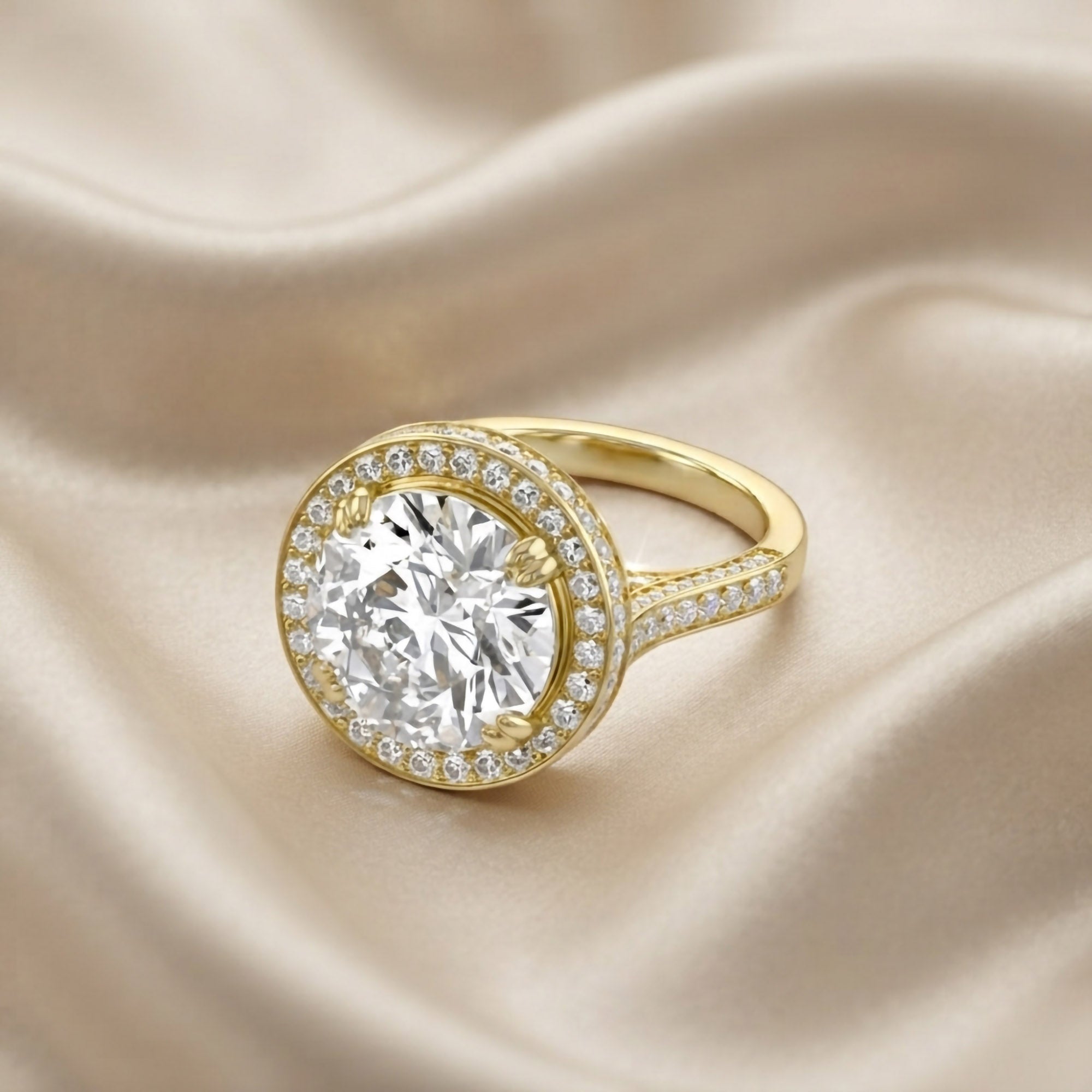 Hidden Halo Engagement Rings 9 CTW Round Lab Grown Diamond