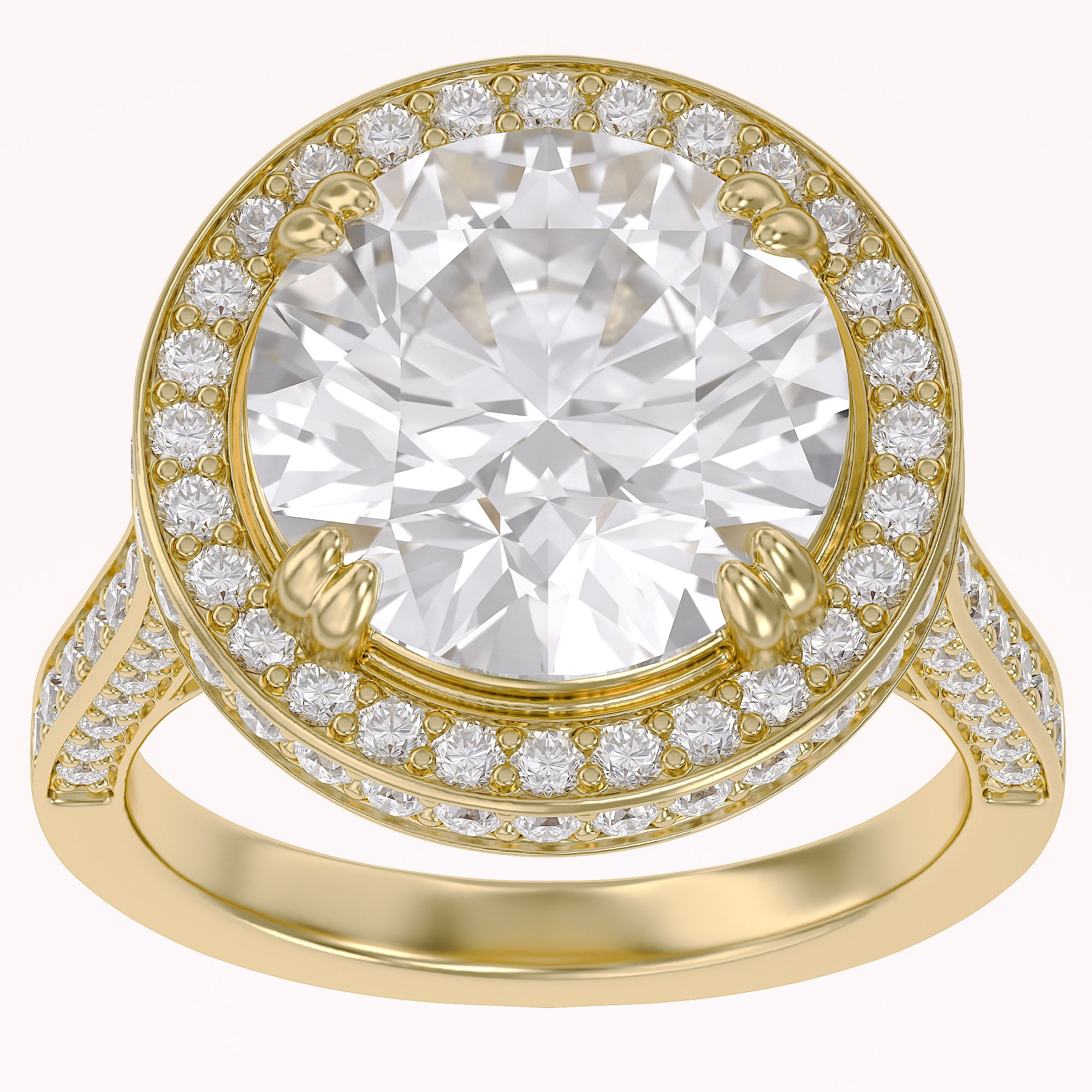 Hidden Halo Engagement Rings 9 CTW Round Lab Grown Diamond