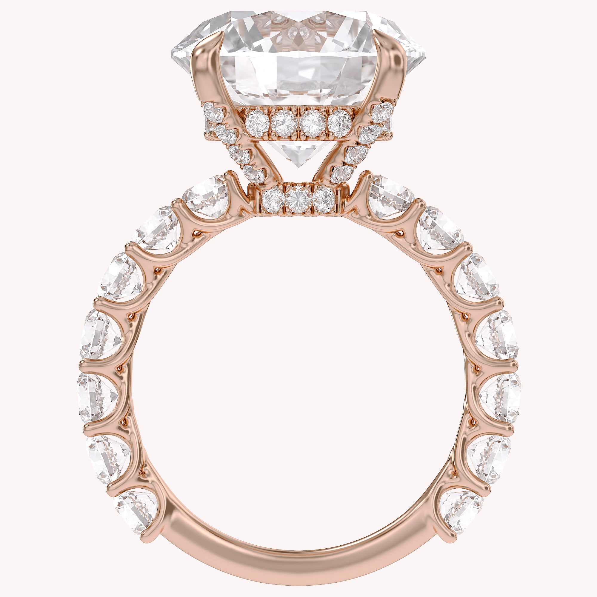 10.60 CTTW Round Lab Diamond Hidden Halo Engagement Ring