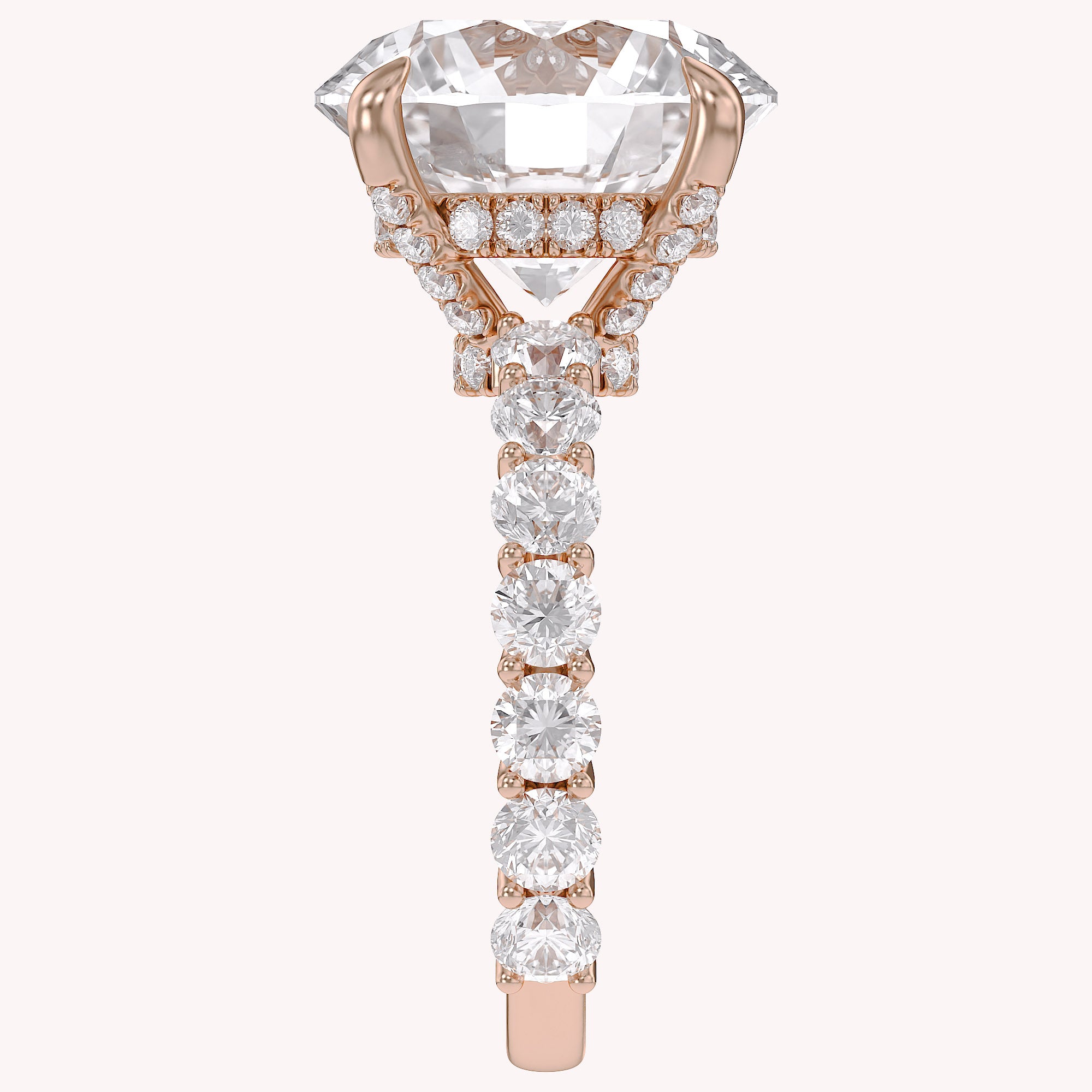 10.60 CTTW Round Lab Diamond Hidden Halo Engagement Ring