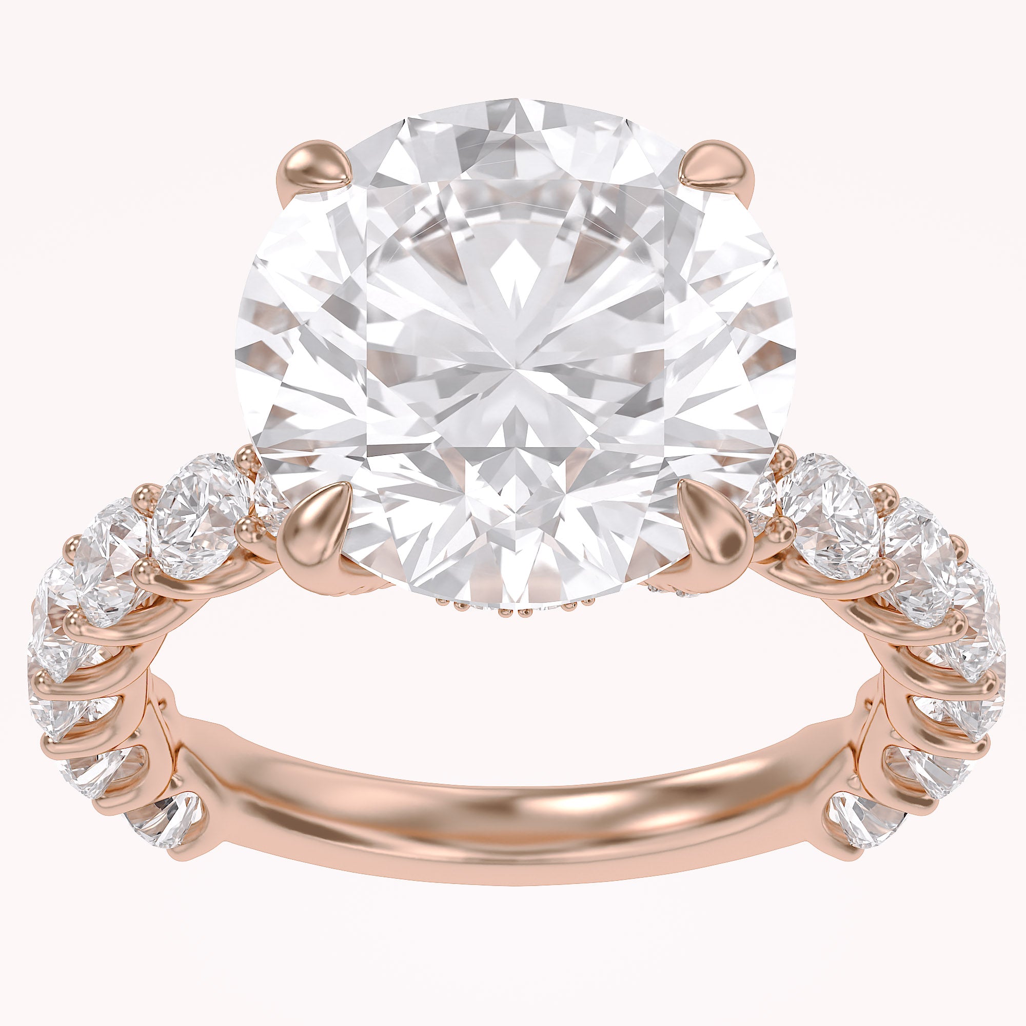 10.60 CTTW Round Lab Diamond Hidden Halo Engagement Ring