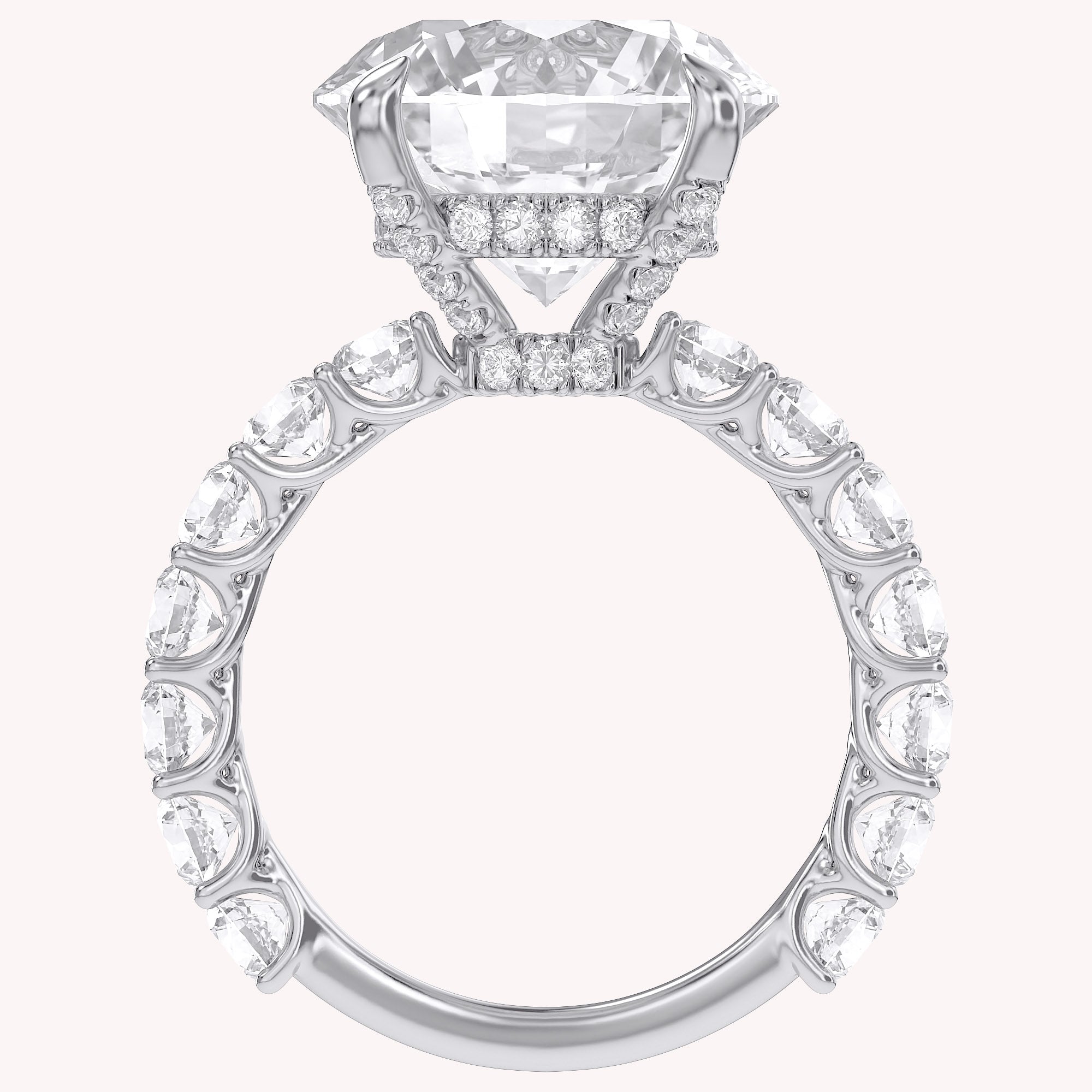 10.60 CTTW Round Lab Diamond Hidden Halo Engagement Ring