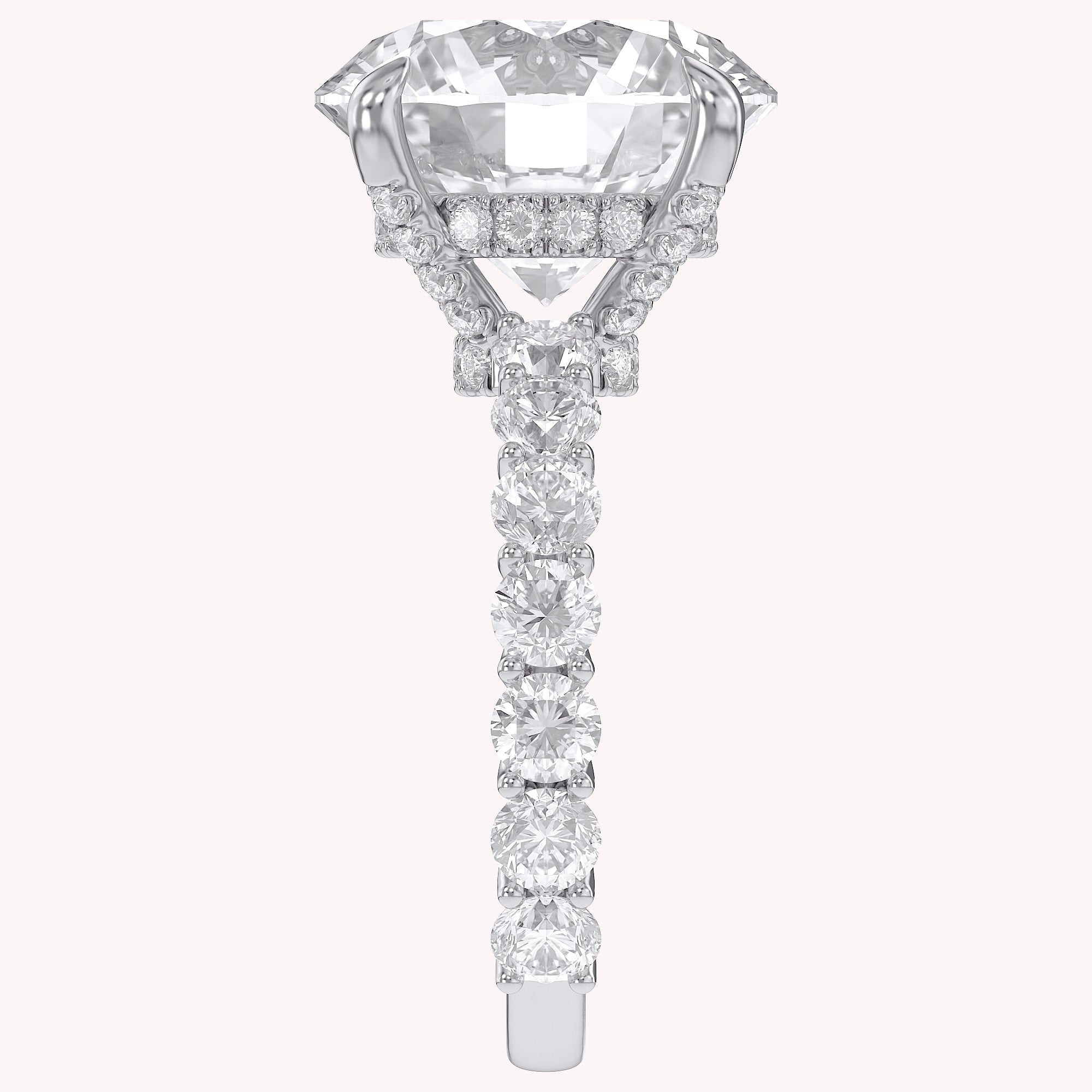 10.60 CTTW Round Lab Diamond Hidden Halo Engagement Ring