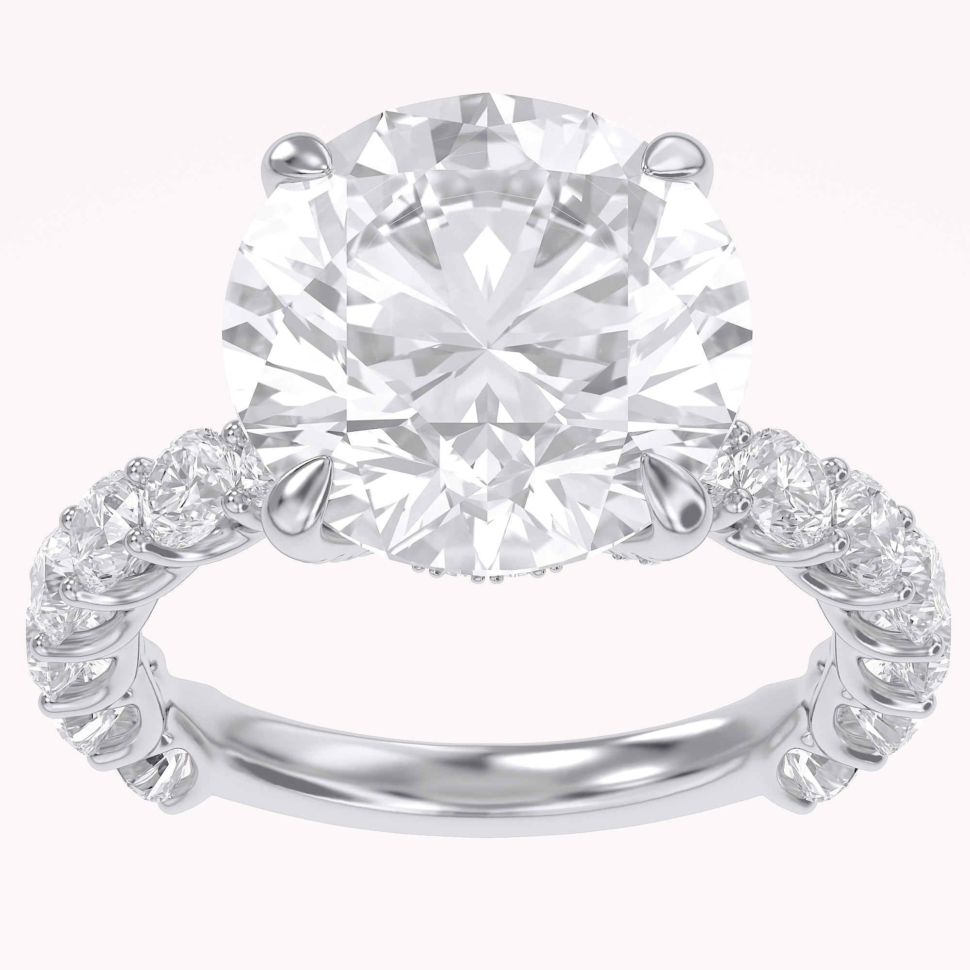 10.60 CTTW Round Lab Diamond Hidden Halo Engagement Ring
