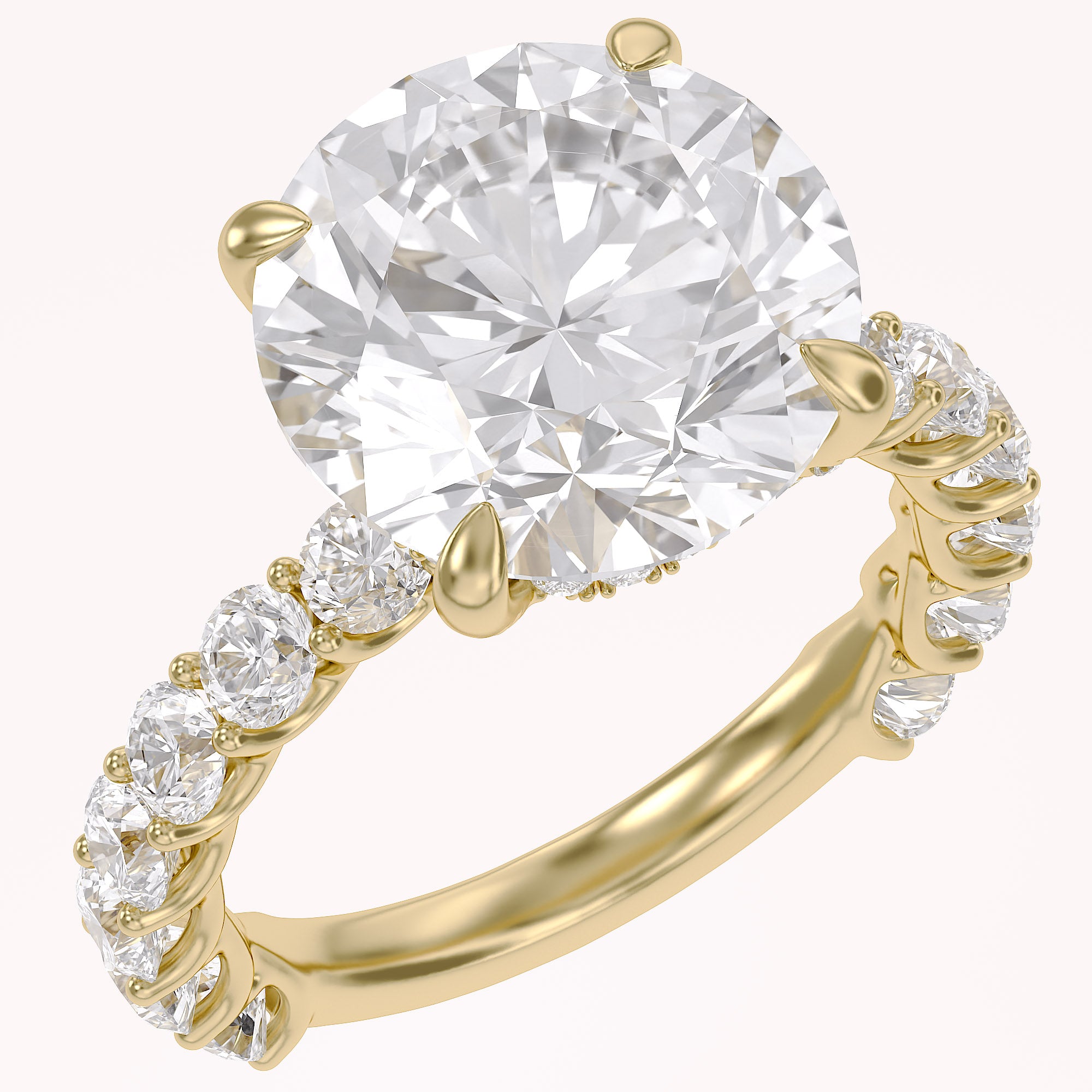10.60 CTTW Round Lab Diamond Hidden Halo Engagement Ring