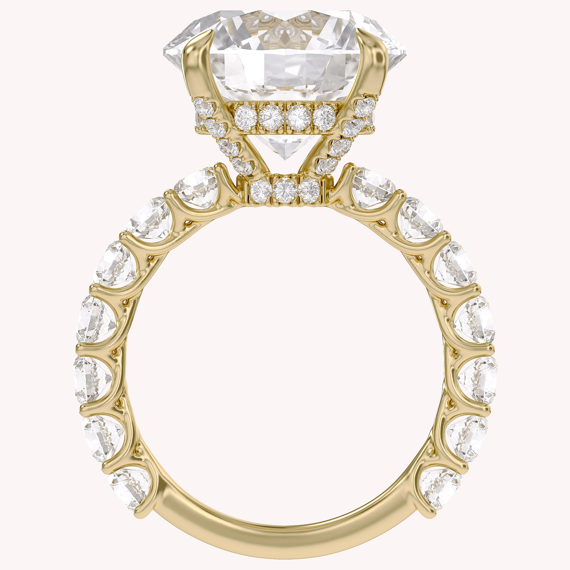 10.60 CTTW Round Lab Diamond Hidden Halo Engagement Ring