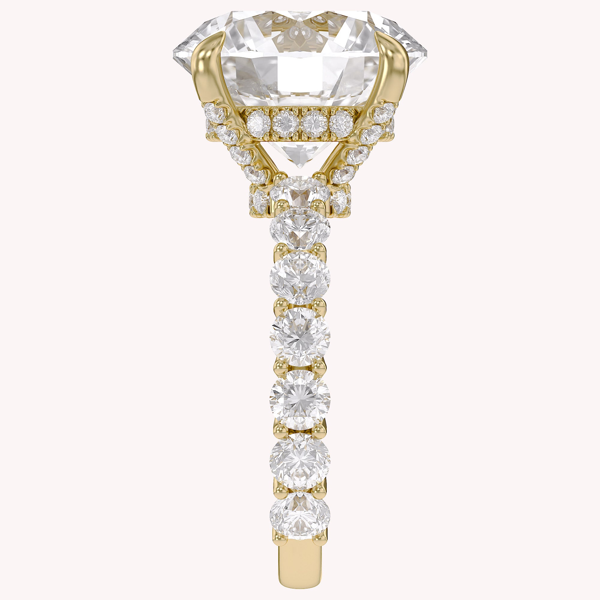 10.60 CTTW Round Lab Diamond Hidden Halo Engagement Ring