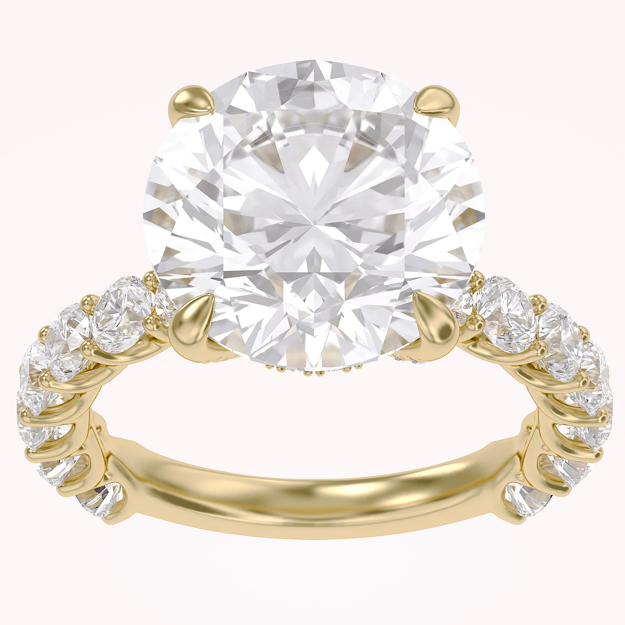 10.60 CTTW Round Lab Diamond Hidden Halo Engagement Ring