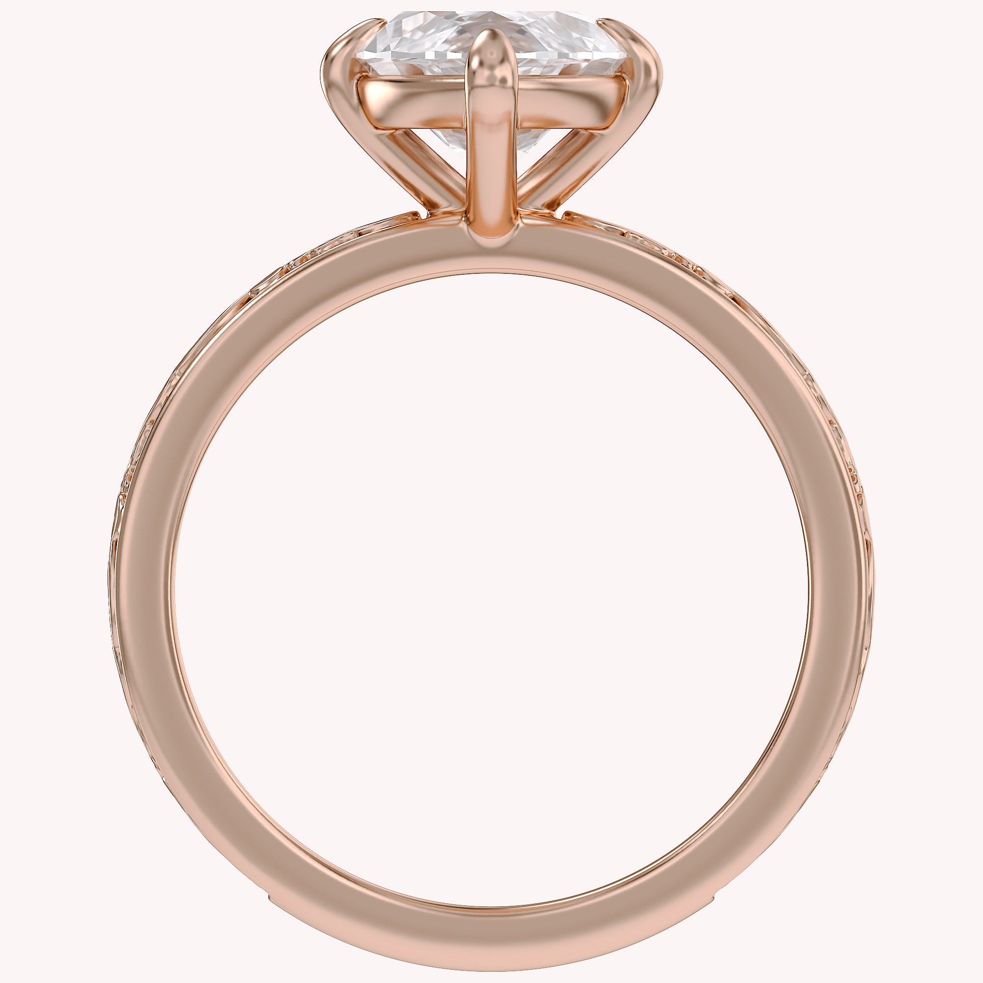 Filigree Solitaire Engagement Ring Lab Grown Diamond